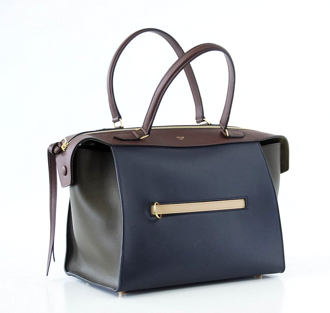 Celine Bag The Ring Tri Colour Navy Brown Olive Small New – Mightychic