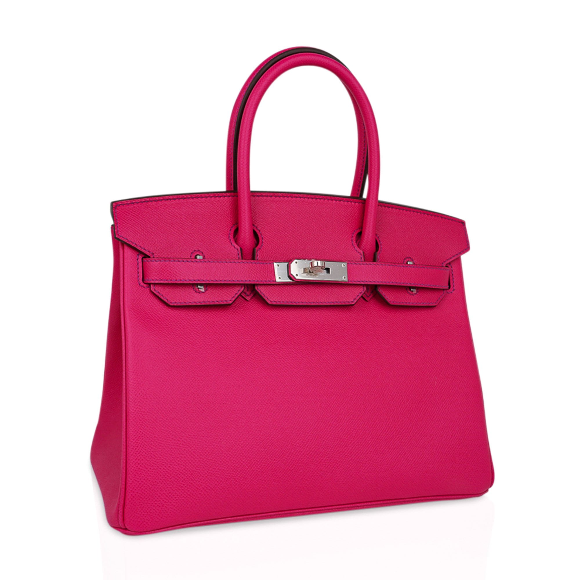 Hermès Birkin Bag 30cm Verso in Rose Tyrien Pink Epsom Leather with  Palladium Hardware
