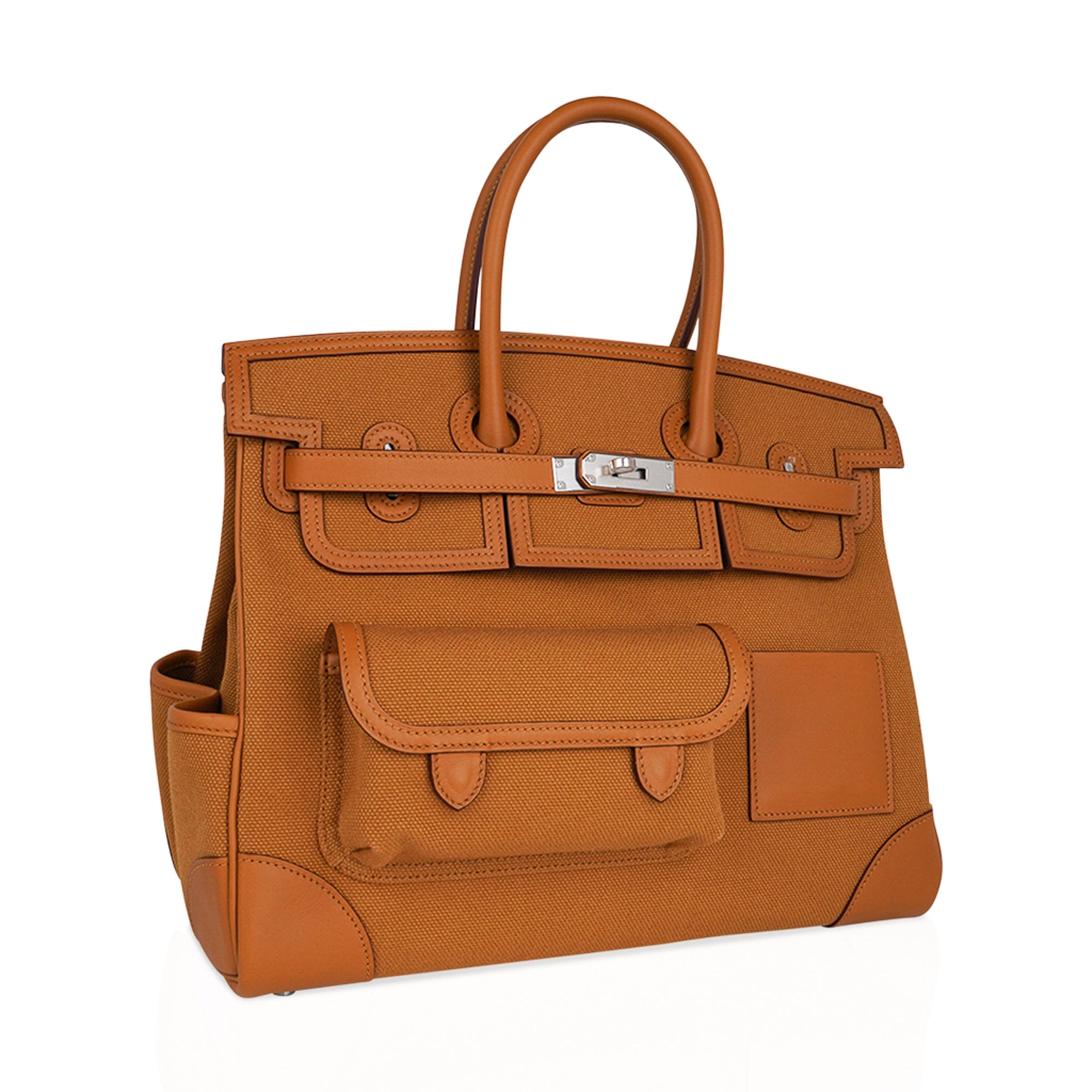 HERMÈS Birkin Cargo 35 handbag in Blue Marine and Black Swift leather and  Toile GM with Palladium hardware [Consigned]-Ginza Xiaoma – Authentic  Hermès Boutique