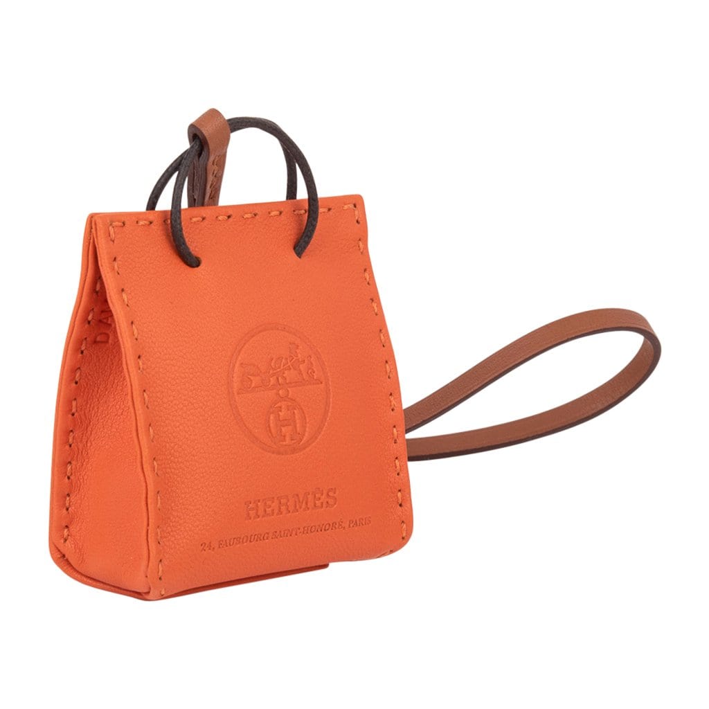 hermes orange shopping bag