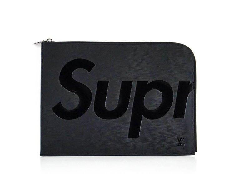 Louis Vuitton Supreme X Black Pochette Epi Jour GM Clutch Laptop