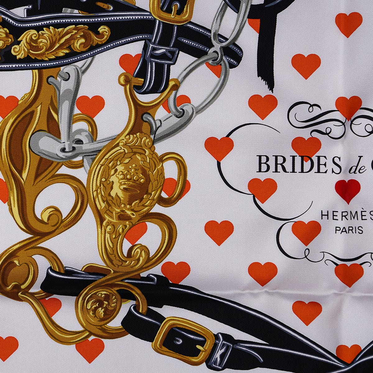 Hermes Limited Edition Scarf Silk 90 cm Brides de Gala Love Carre