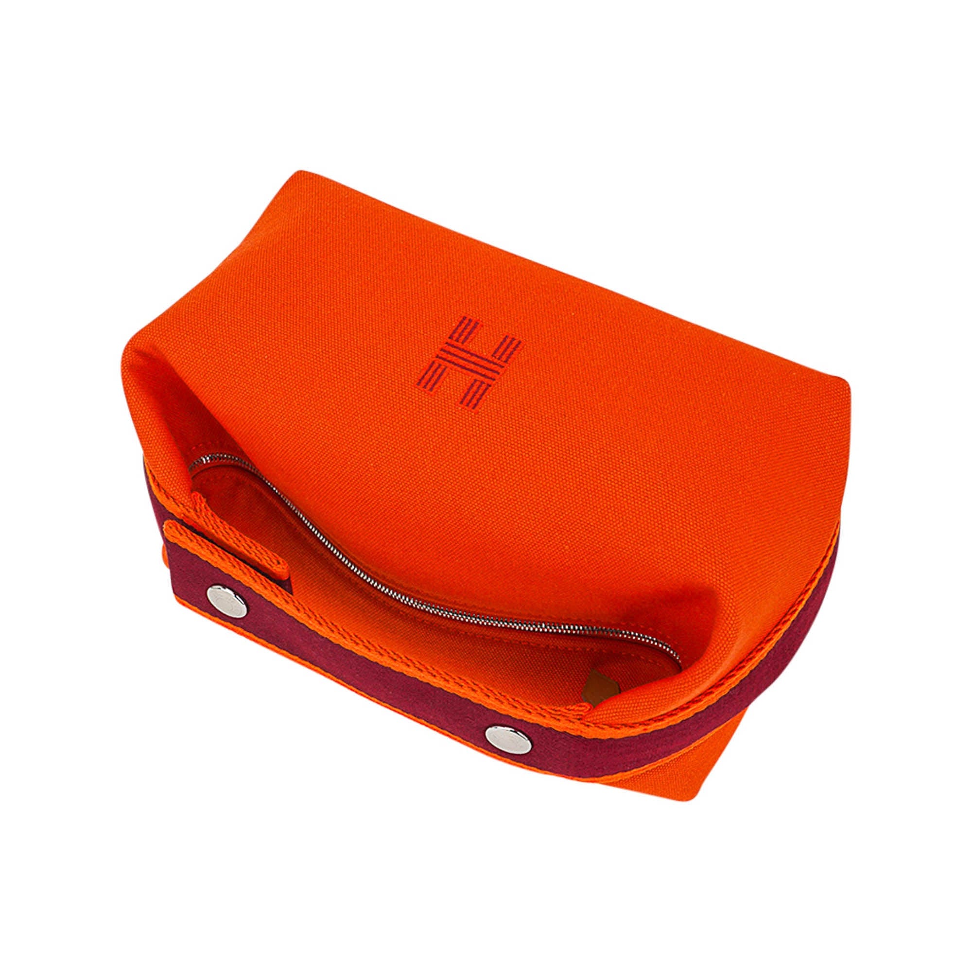 Hermès Toile Small Bride-A-Brac Bag - Orange Cosmetic Bags