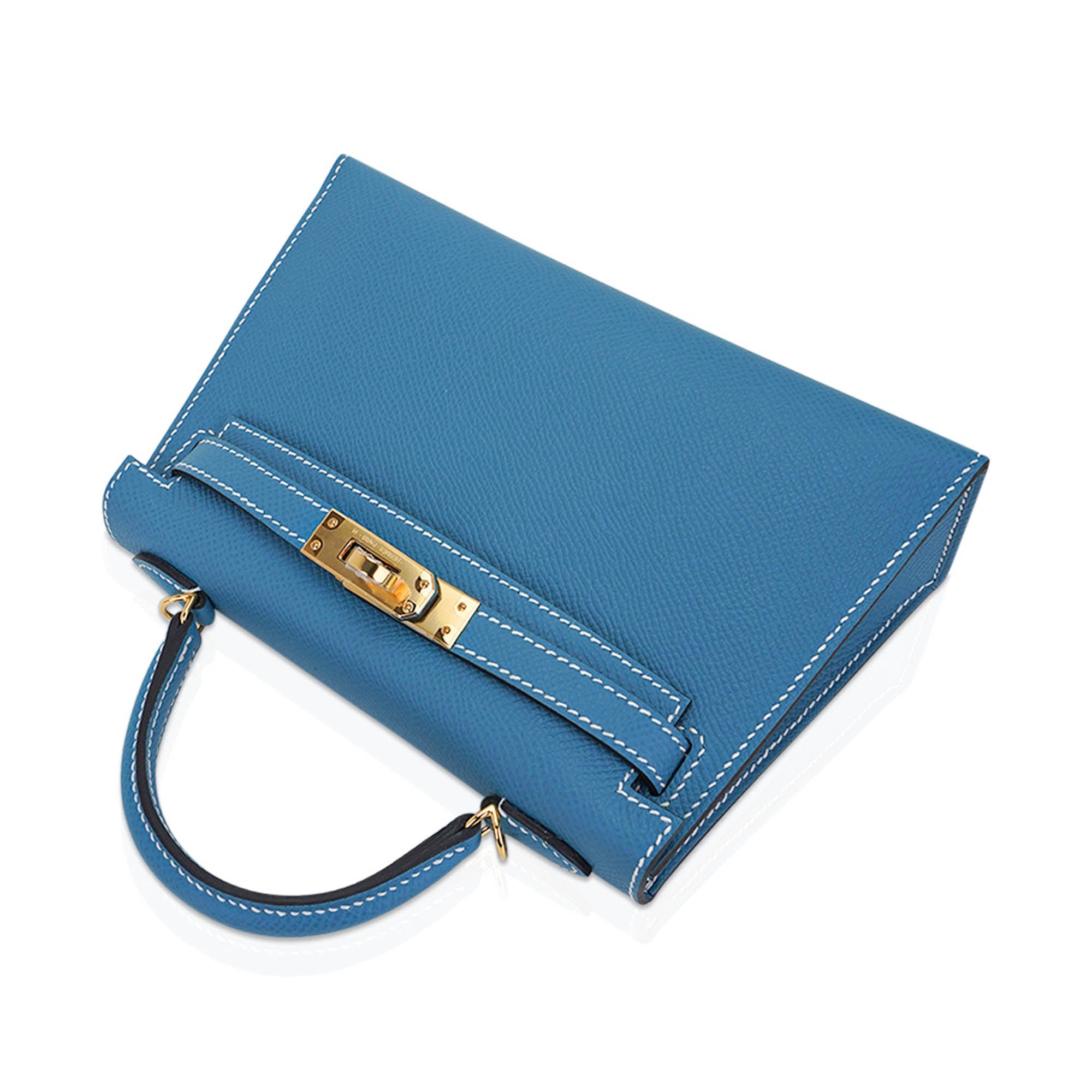 Hermes Kelly Sellier 20 Blue Jean Epsom Gold Hardware – Madison Avenue  Couture