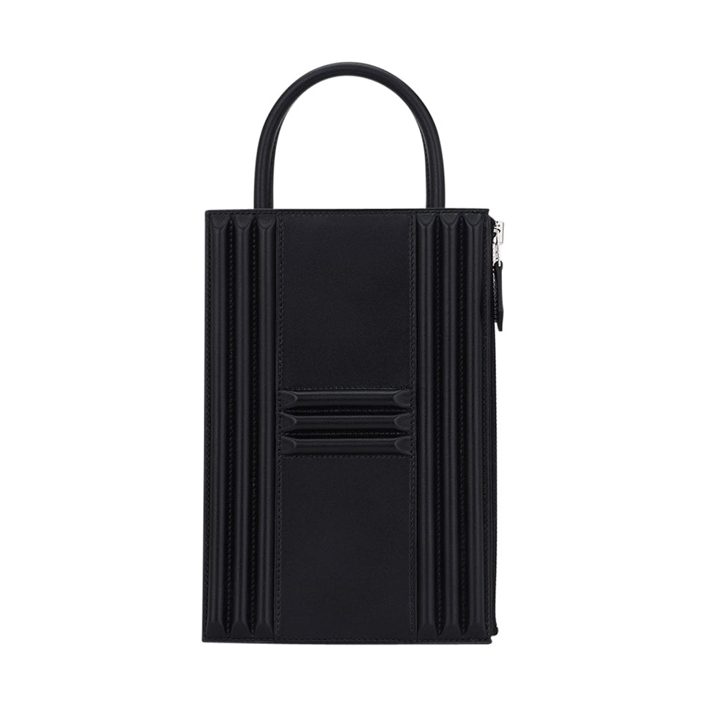 Hermes Limited Edition Cadena Bag U Black Tadelakt Leather