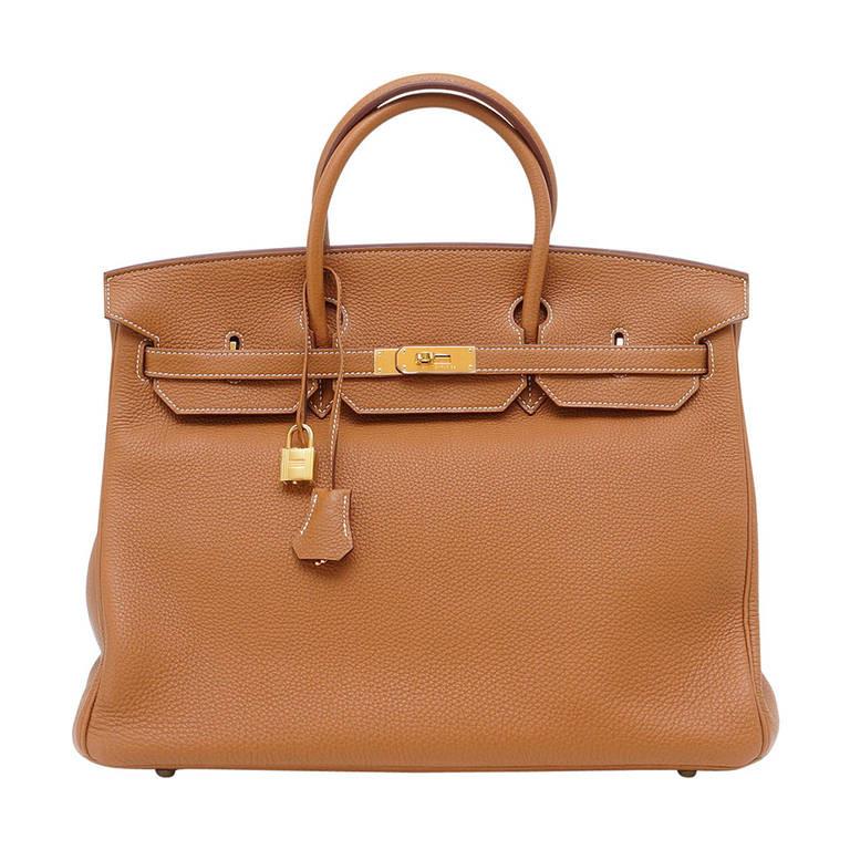 Hermes Birkin 40 Bag Coveted Gold Togo Coveted Gold Hardware - mightychic