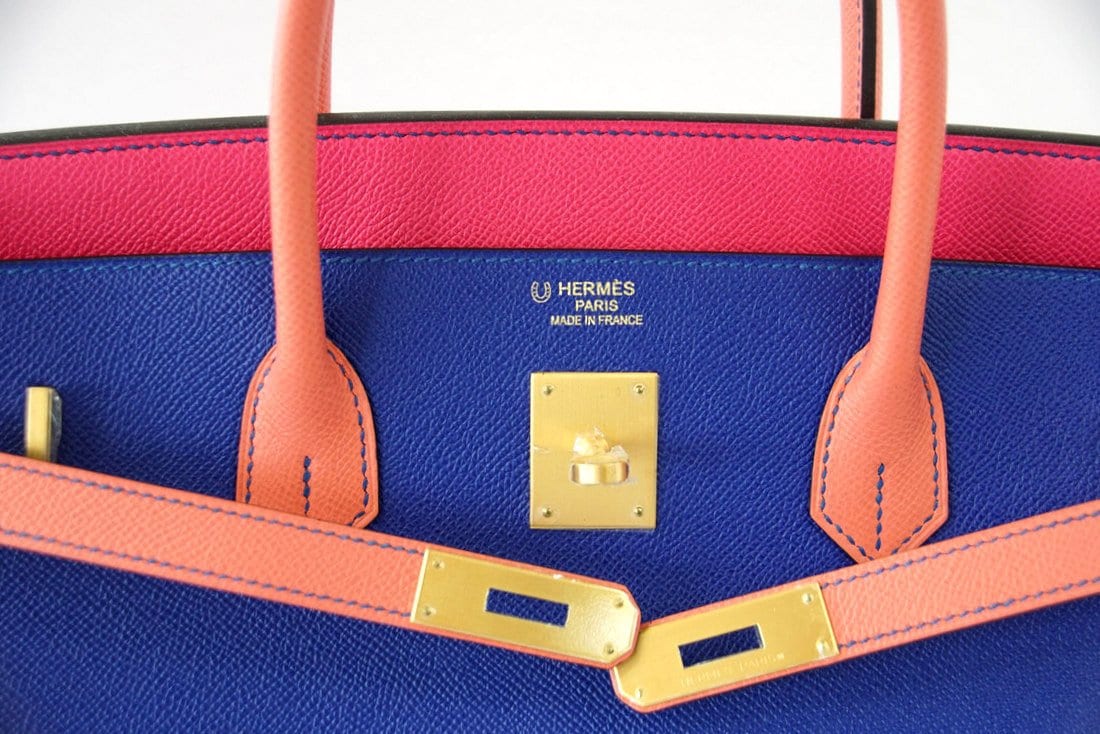 Hermes Birkin 30 Bag Blue Brighton Epsom Leather with Gold Hardware –  Mightychic