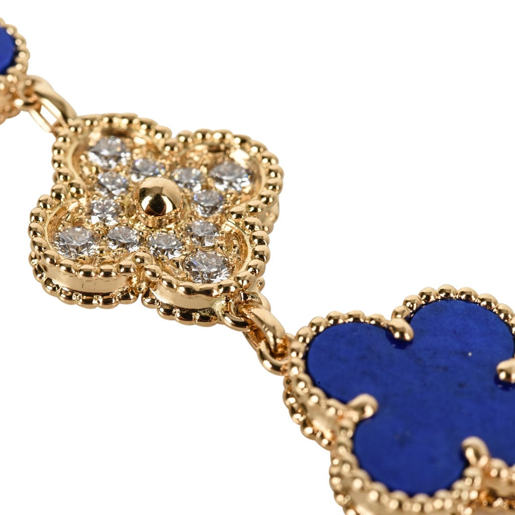 Van Cleef & Arpels Lapis Lazulli Vintage Alhambra Gold Earrings