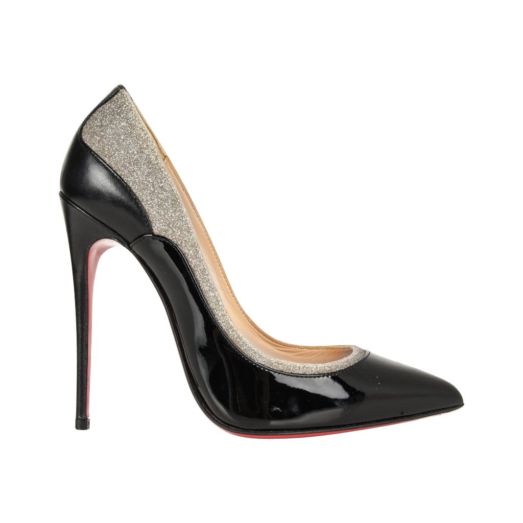 Christian Louboutin Shoe Pigalle Black w/Glitter 110mm 35 / 5 - mightychic