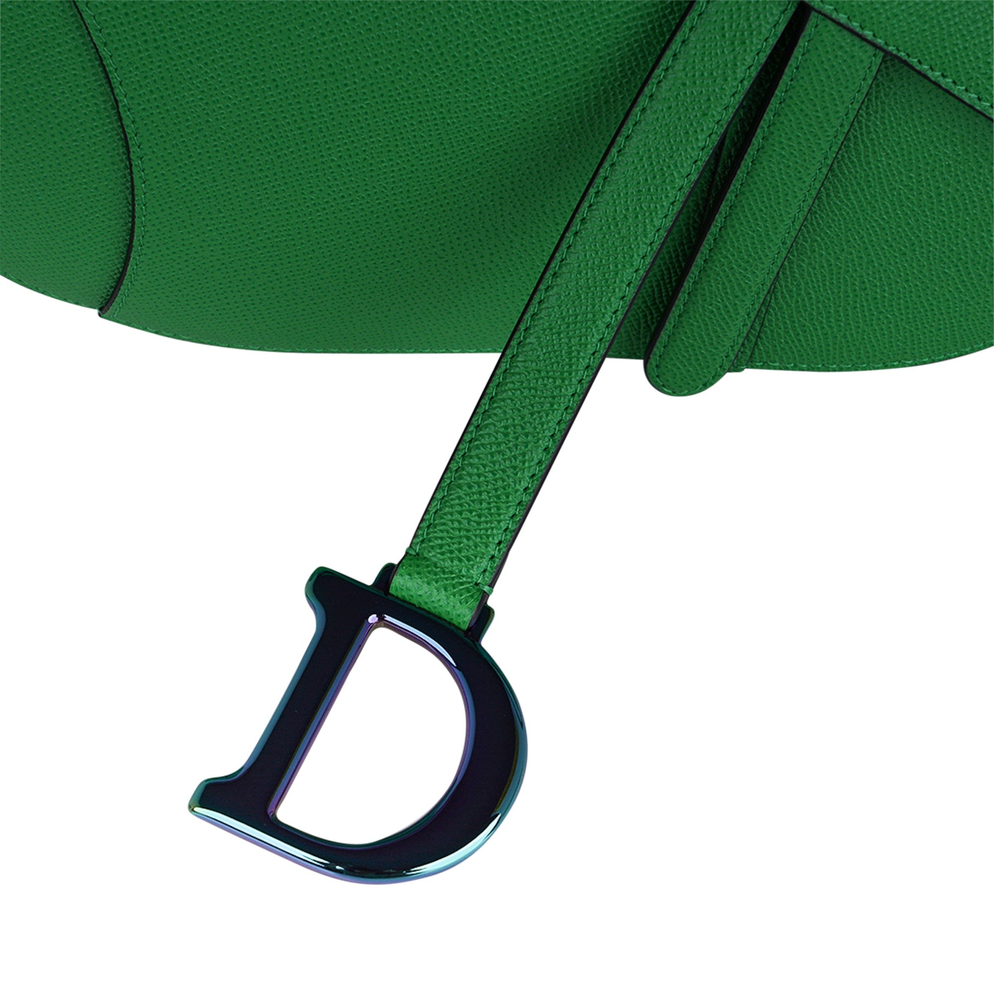 CHRISTIAN DIOR Goatskin Micro Saddle Bag Green 1288021