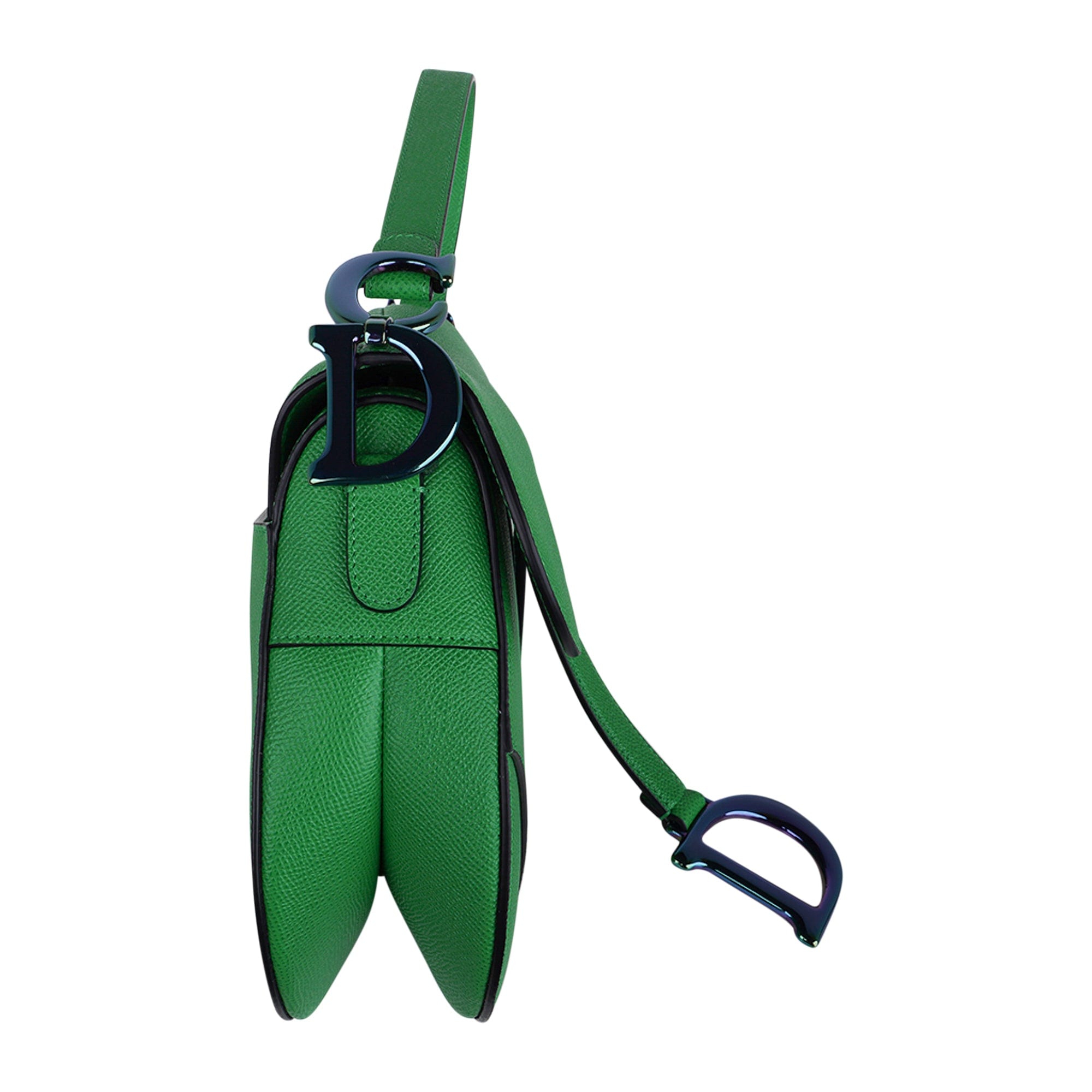 Christian Dior Calfskin Mini Saddle Bag Green