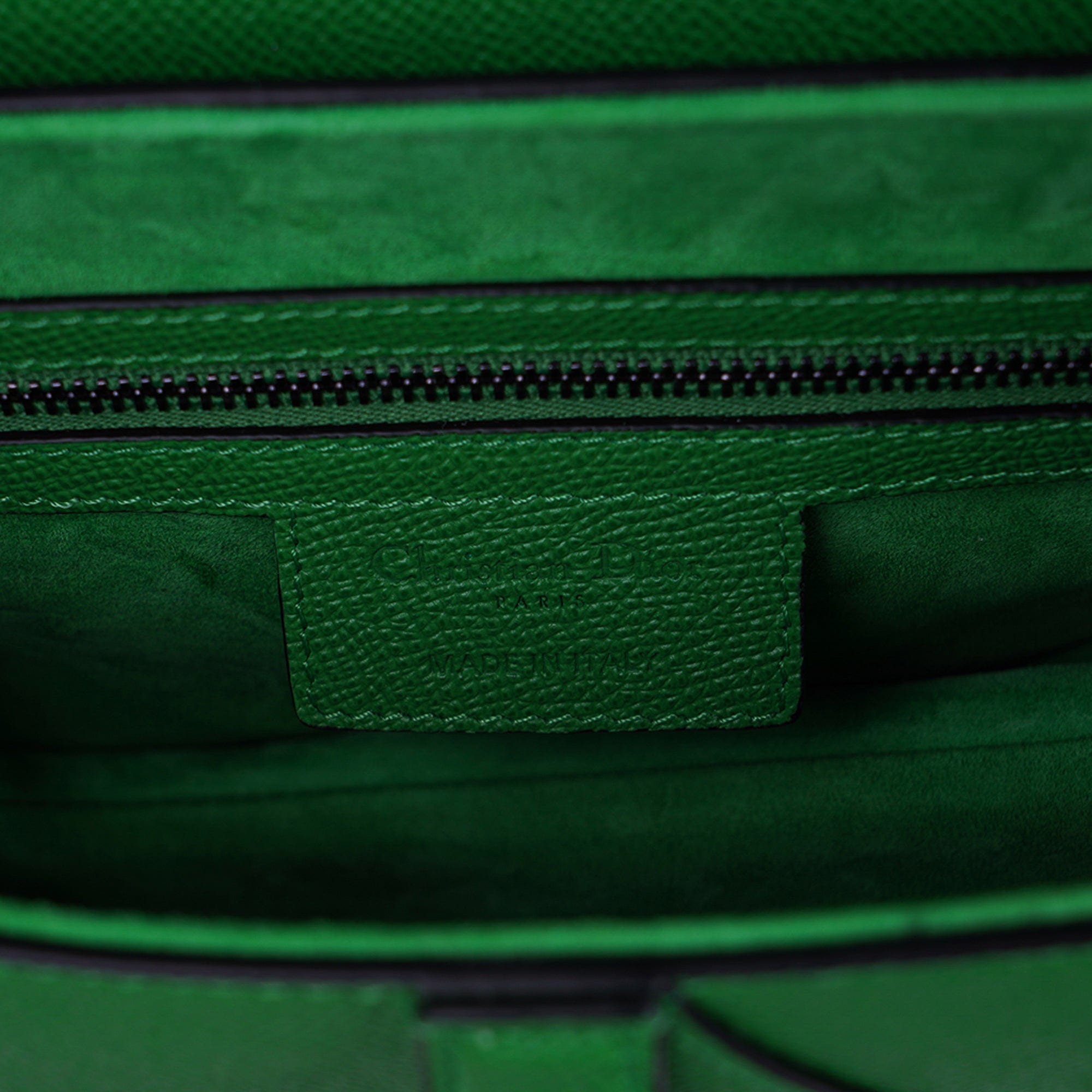 Christian Dior Saddle Bag Bright Green Calfskin Iridescent