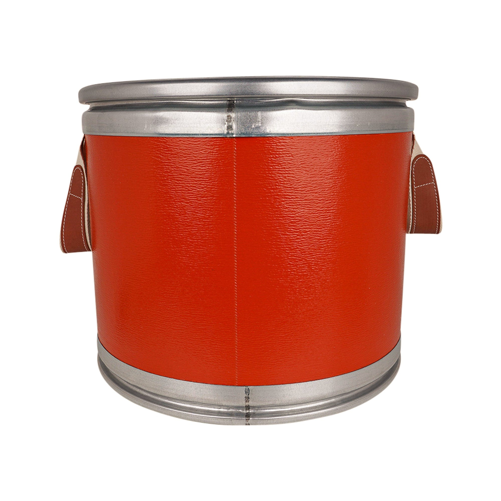 Hermes Saddle Box Orange Recycled Kraft Paper / Leather / Aluminum New