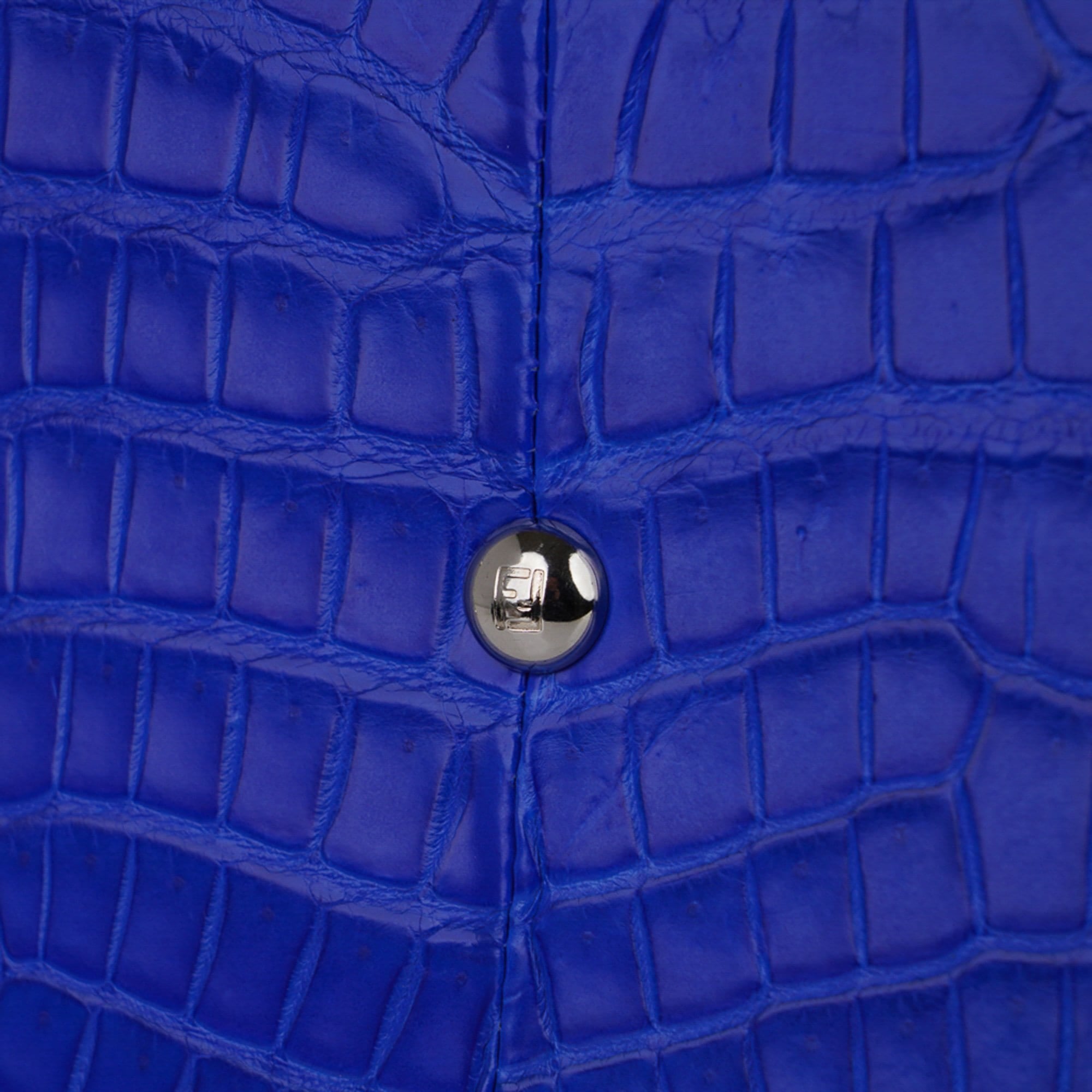 Fendi Bag 3Jours Matte Blue Crocodile Tote Medium New w/Box