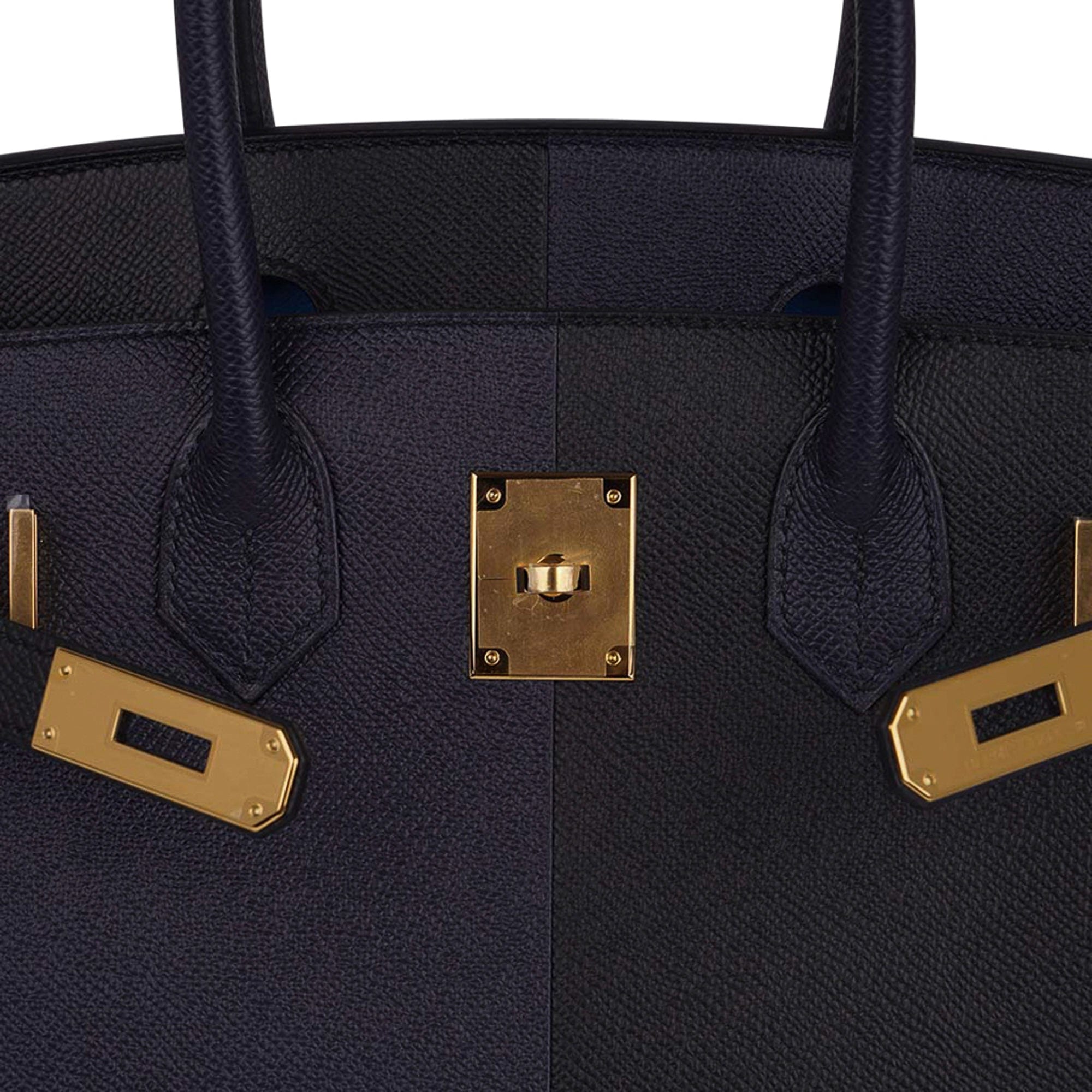 Hermes Birkin Bag 25cm Blue Nuit Togo Gold Hardware