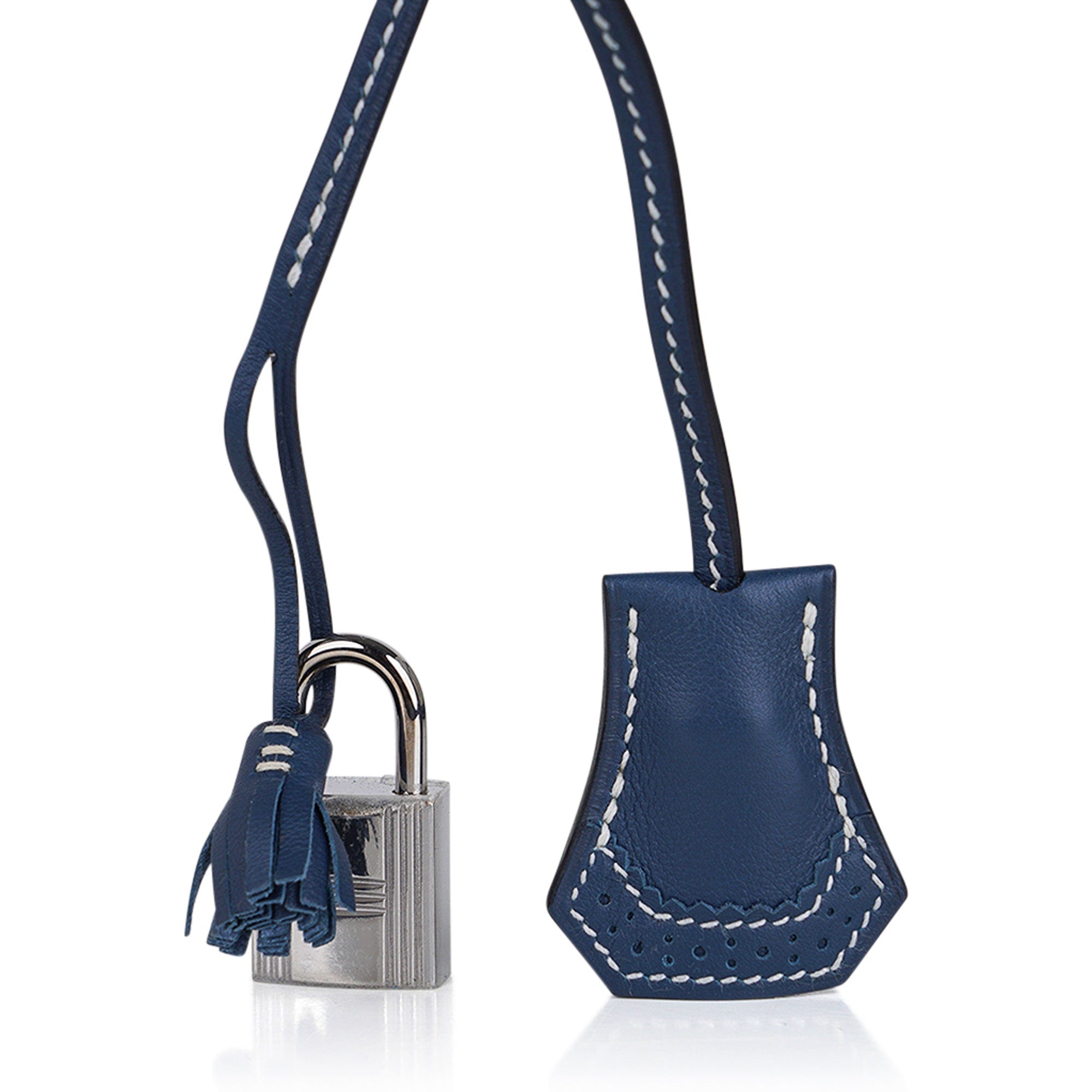 Hermes Birkin 40 Bag Ghillies Blue de Prusse w/ Blue Toile Palladium  Hardware