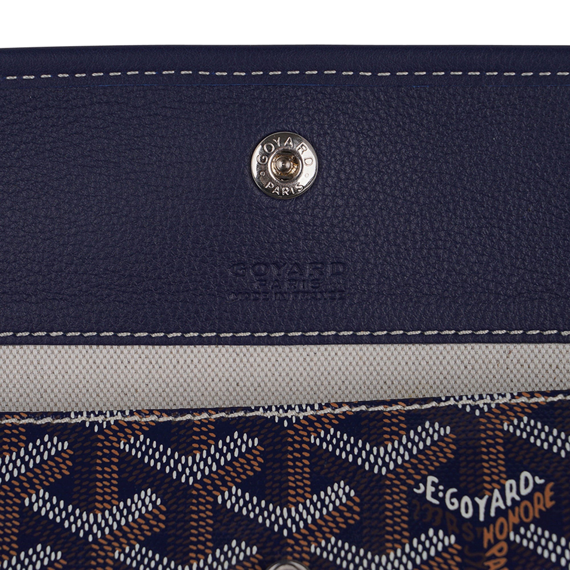 GOYARD Saint Louis GM Canvas and Leather-Trim Tote in Navy