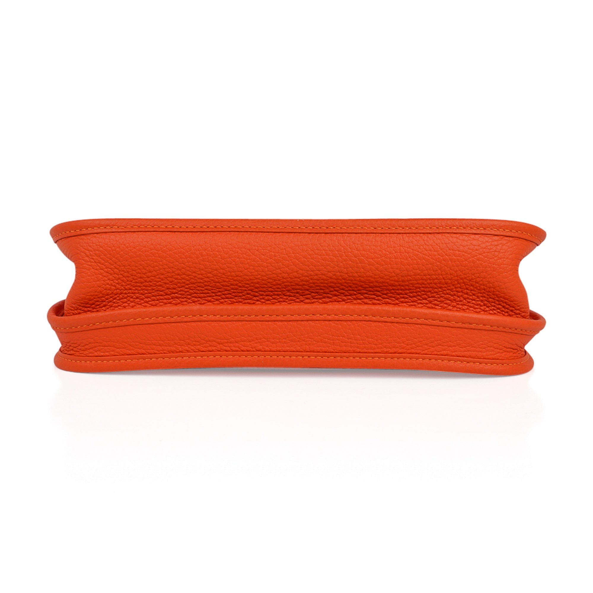 Hermes Evelyne PM Bag Feu Orange Palladium Hardware Clemence Leather
