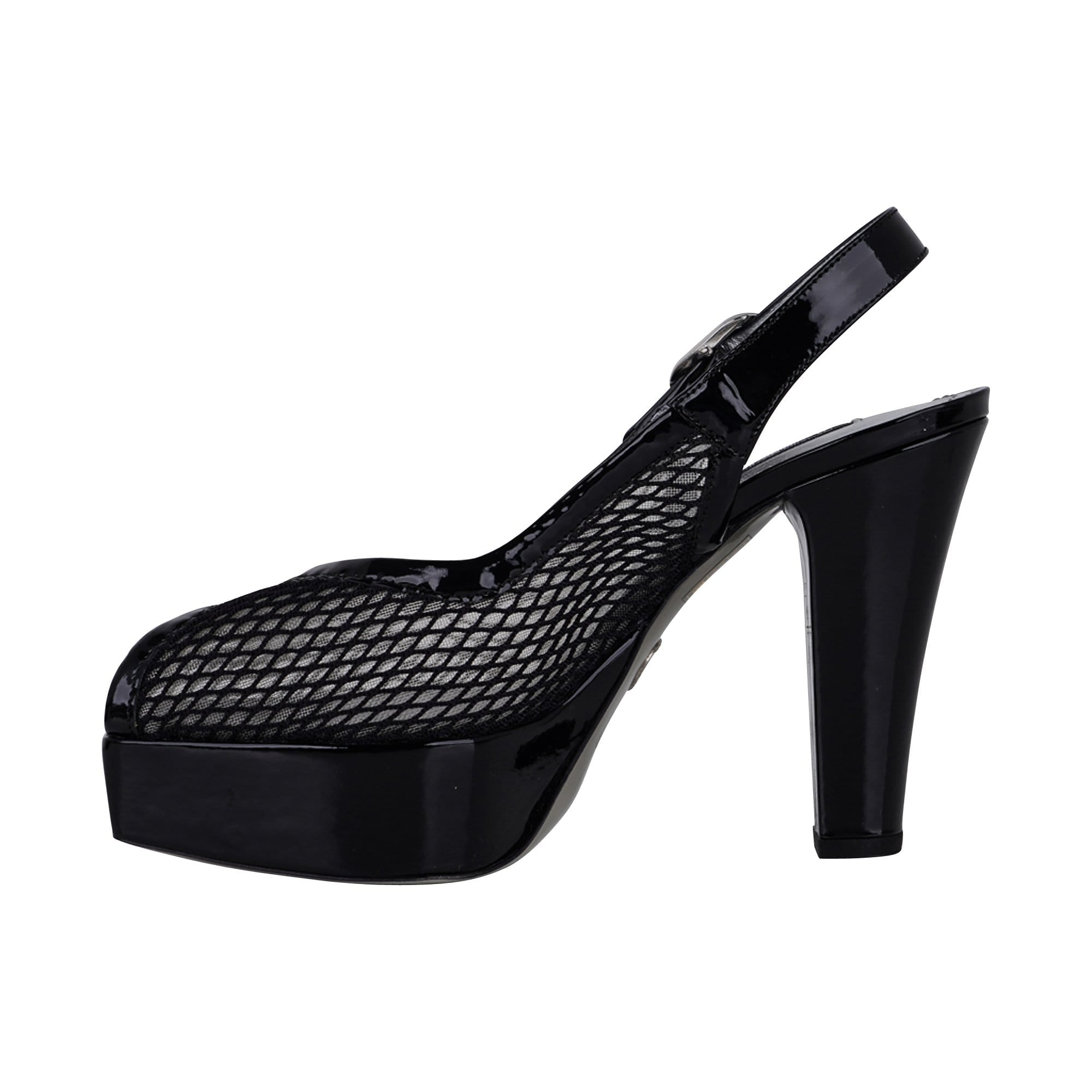 Dolce & Gabbana Shoe Bold Patent Platform Peep Toe  37.5  7.5