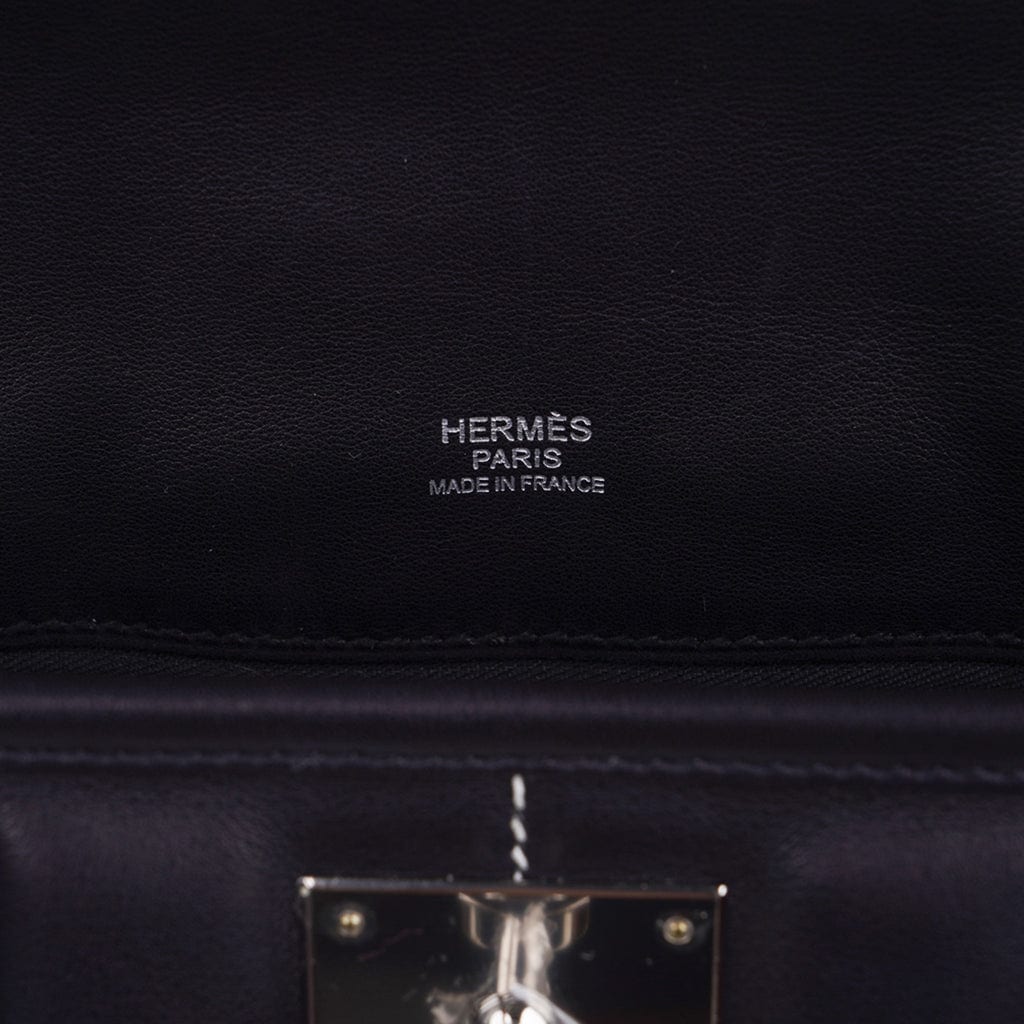 Hermes Berline 28 Bag Black Crossbody Palladium Hardware