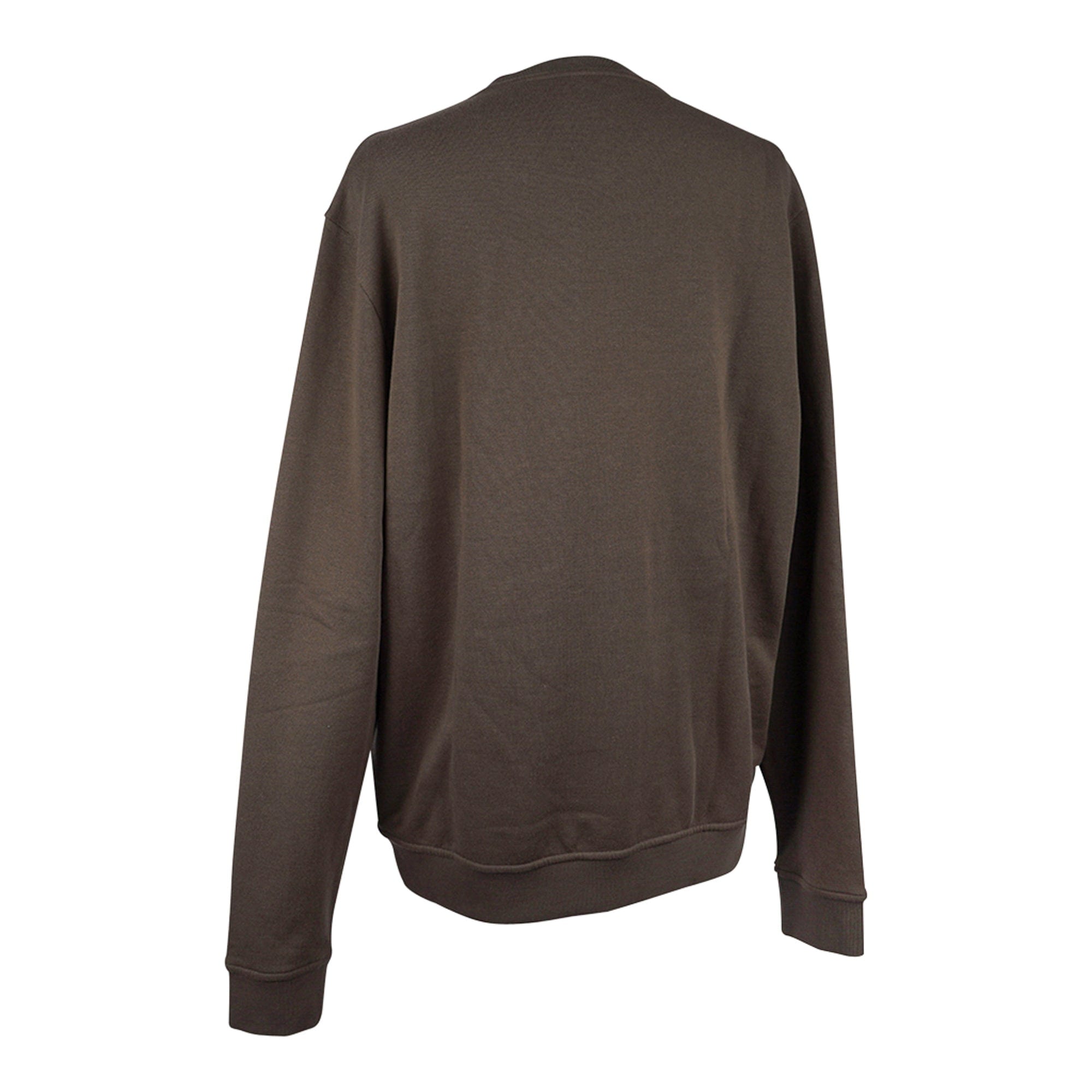 Hermes Men's Crewneck Sweater with Leather Detail Poivre Sweatshirt L –  Mightychic