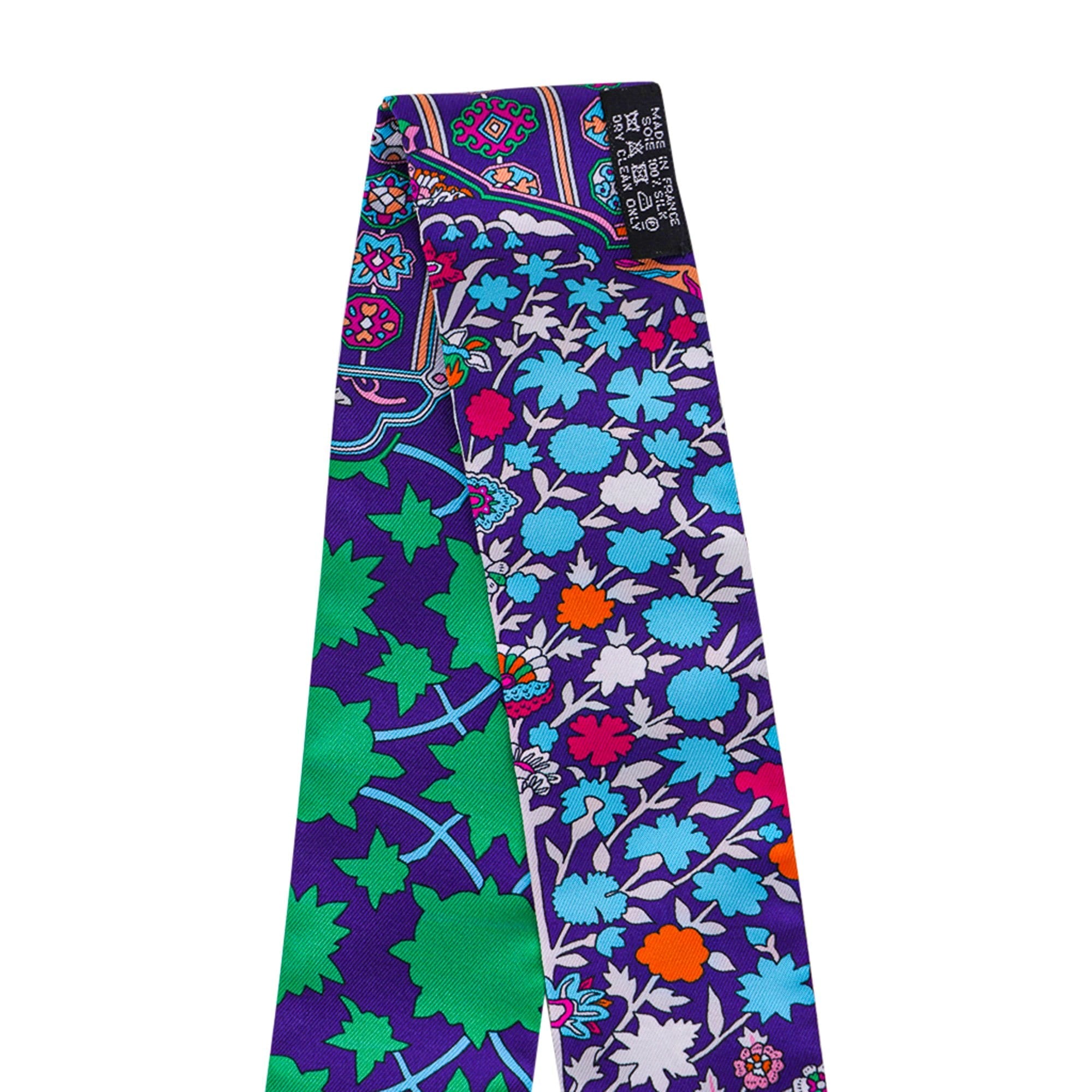Hermes Twilly Scarf Scarves Silk Purple Multi Color