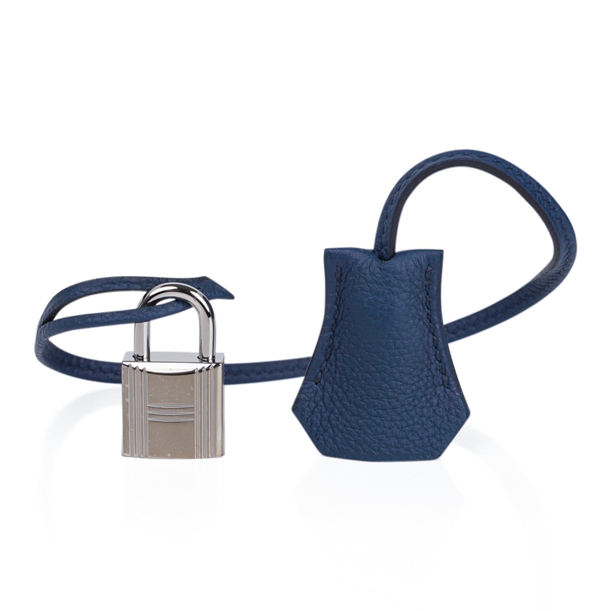 Hermes Bolide Bag Togo Leather Palladium Hardware In Blue