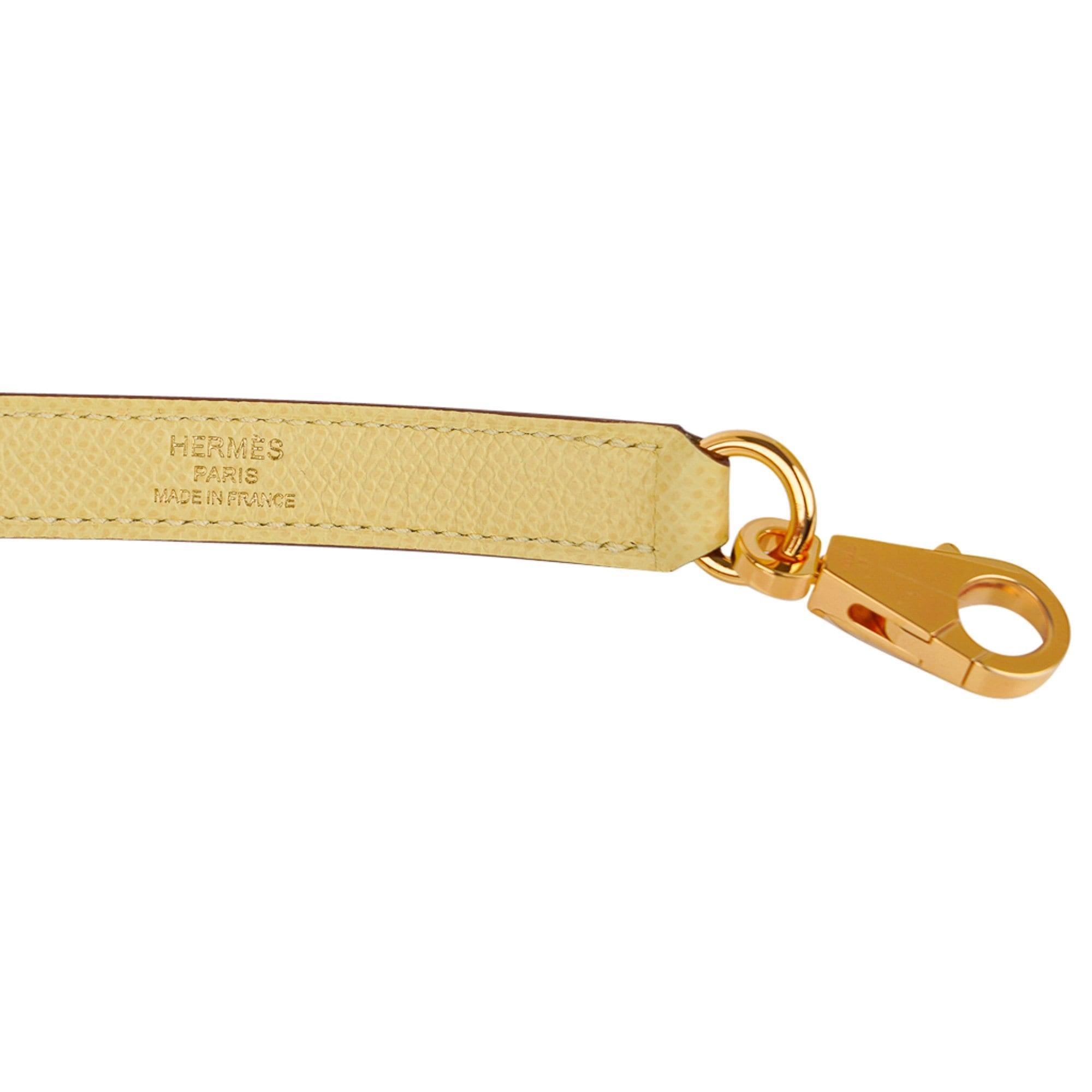 Hermès Kelly 25 Jaune Poussin Sellier Epsom Gold Hardware GHW