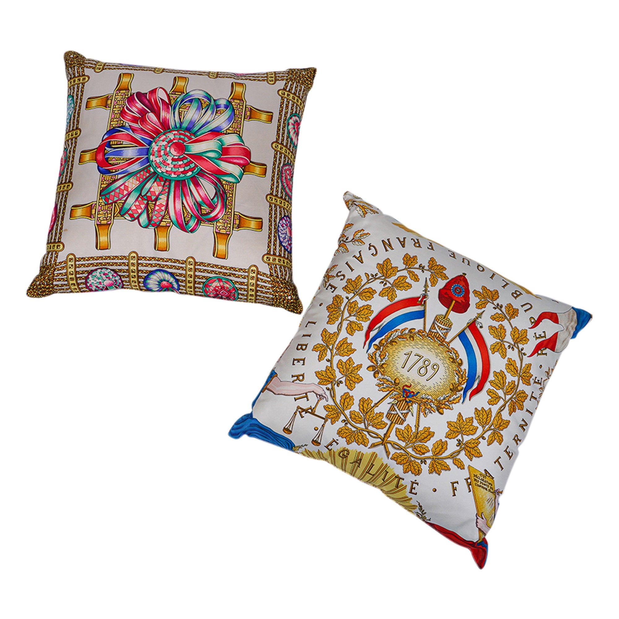 Modern Luxury Home Decor and Accents: Vintage Hermes Silk Scarf Pillows