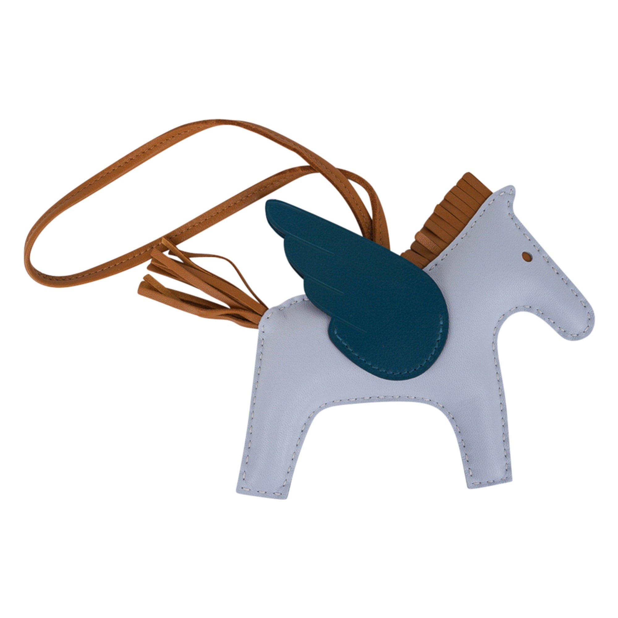 Hermes Rodeo Pegasus Charm PM Burgundy/Cornaline/ Bleu Brume
