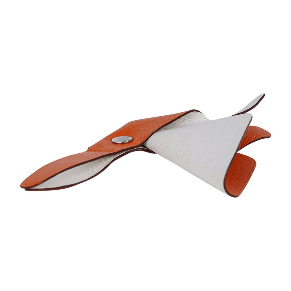 Hermes Clickazoo Rabbit Orange / White Whimsical Origami Art Piece New w/Box