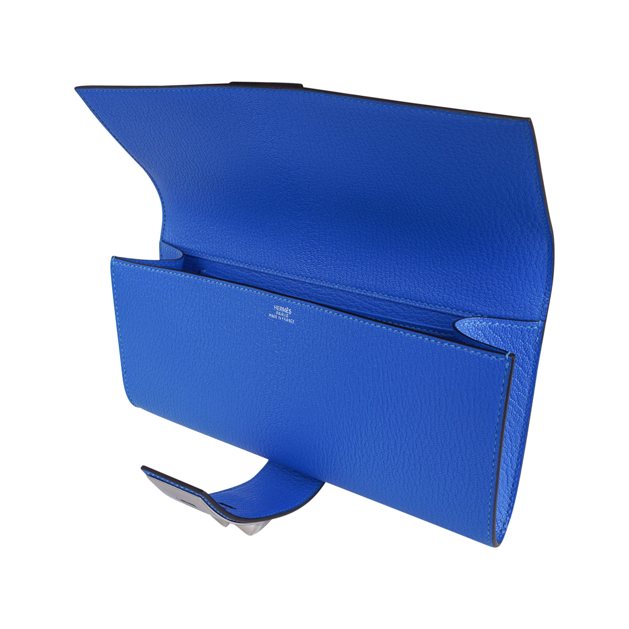 New Hermes Medor 23 Clutch Bleu Electrique Chevre Mysore blue electric  Purse Bag