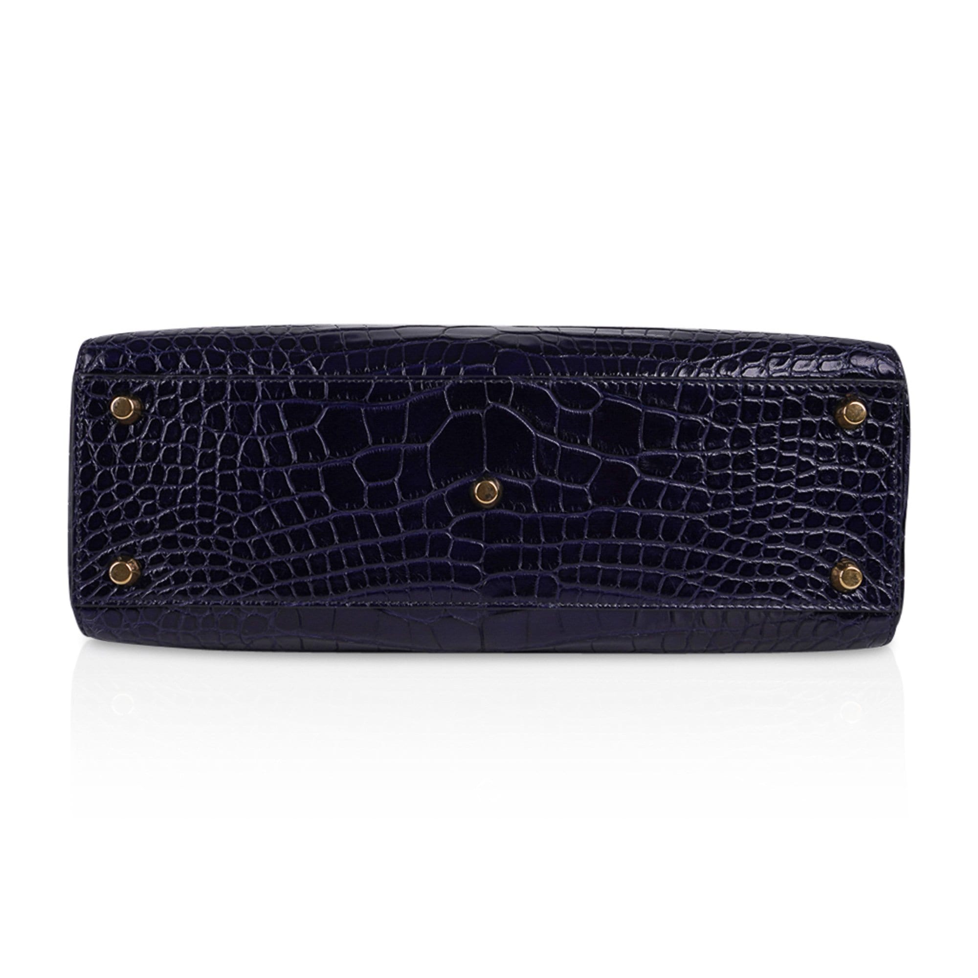 Christian Dior Lady Dior medium black exotic crocodile leather handbag bag  purse