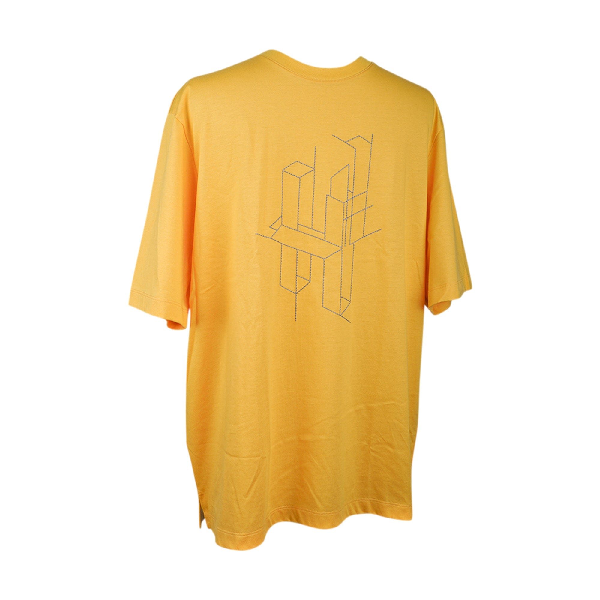 Hermes Men's T-Shirt in Jaune D'Or Cotton Medium