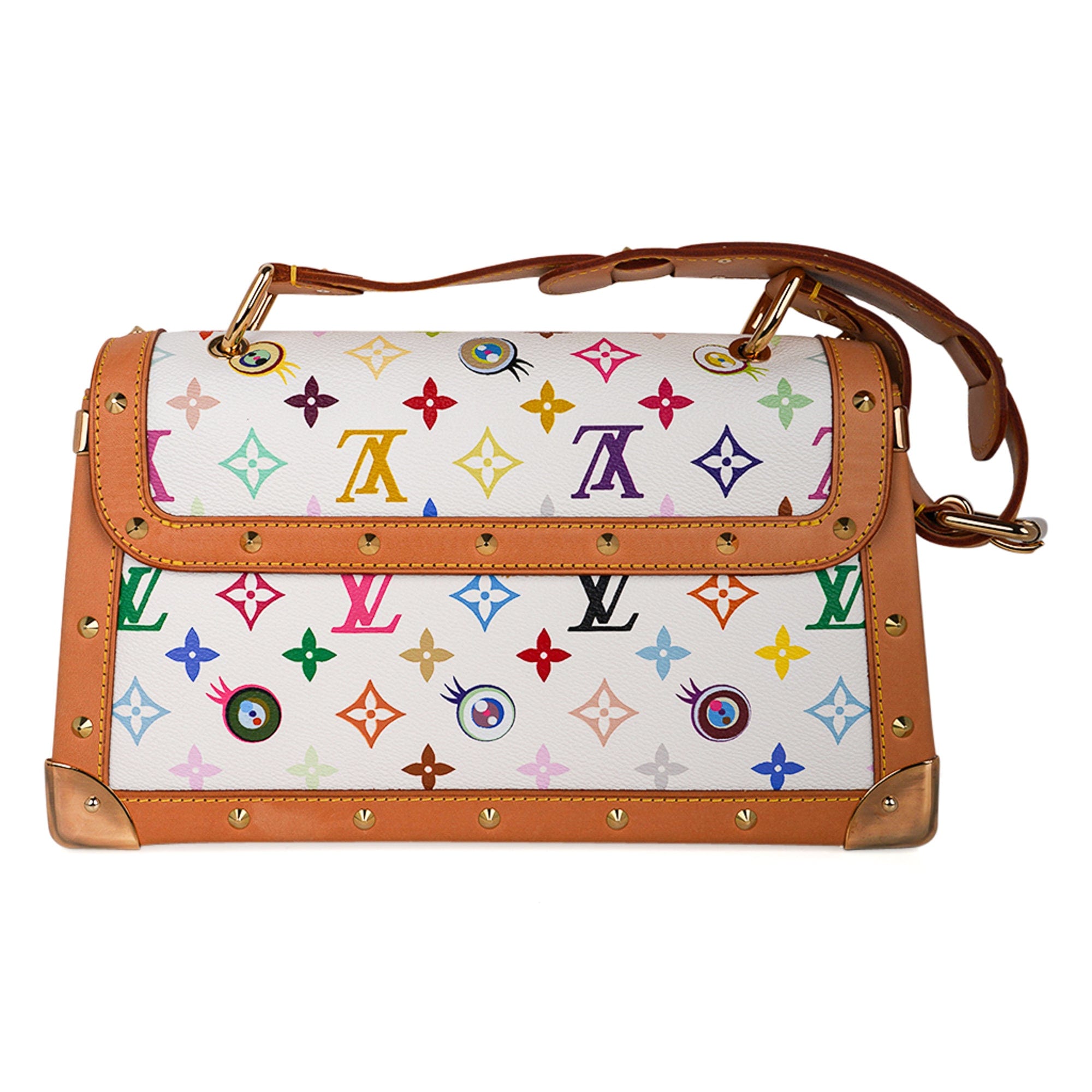 The hand bag pink Louis Vuitton x Murakami to the grounds of