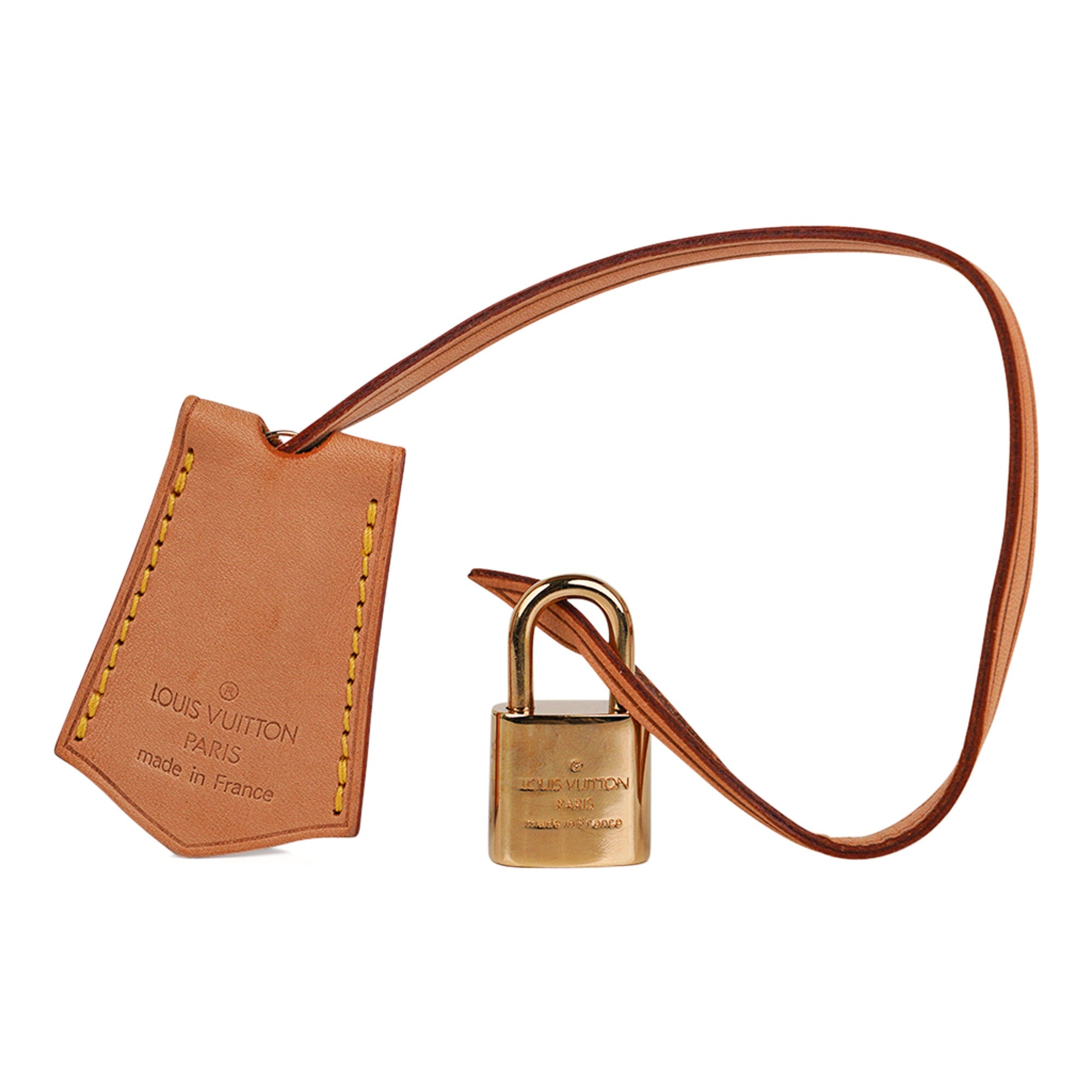 Vintage Red Gold Lock and Keys Set and Clochette Leather by Louis Vuitton