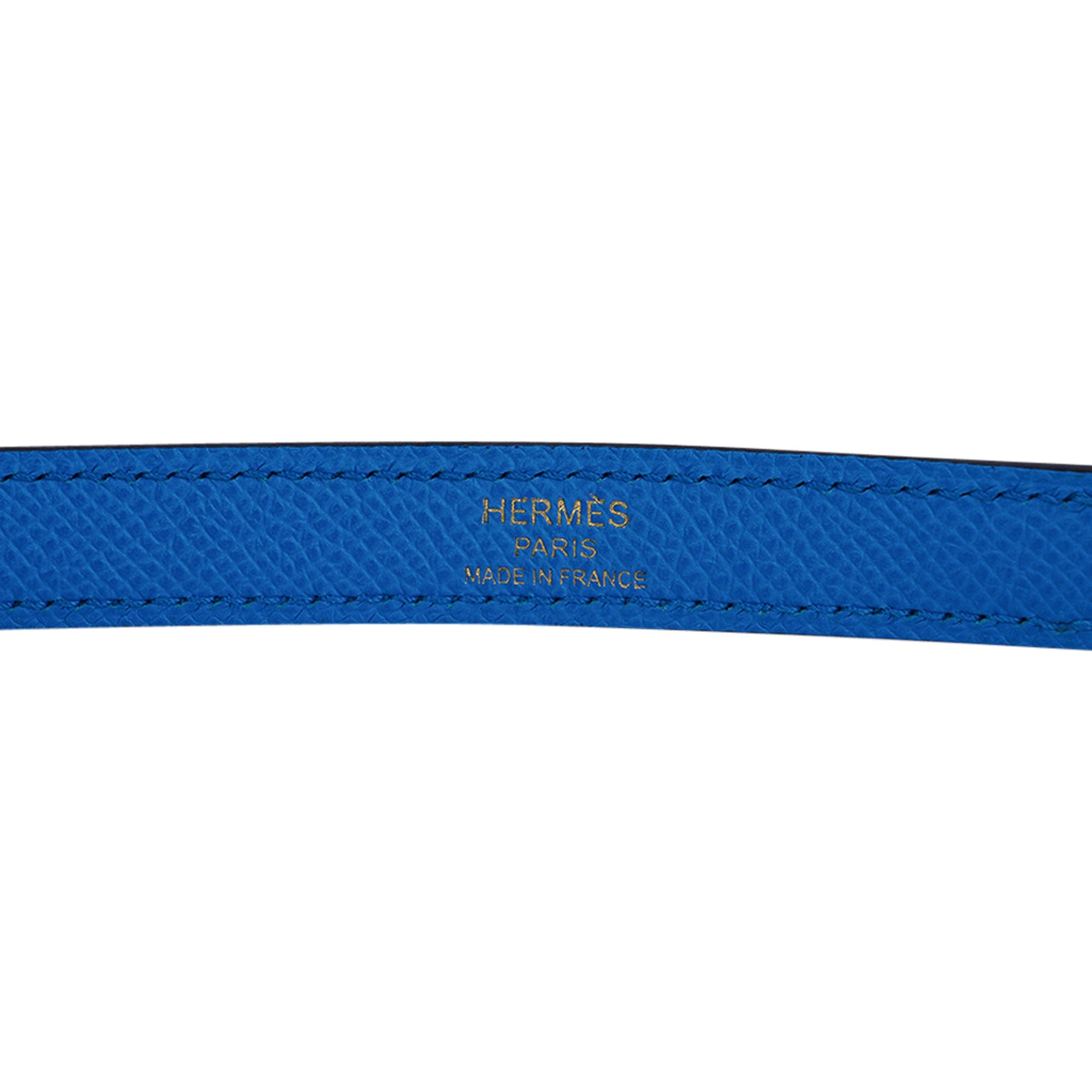 Hermes Kelly 25cm Sellier Rigide Epsom Leather Palladium Hardware, T0 Blue  Brume - H Famous
