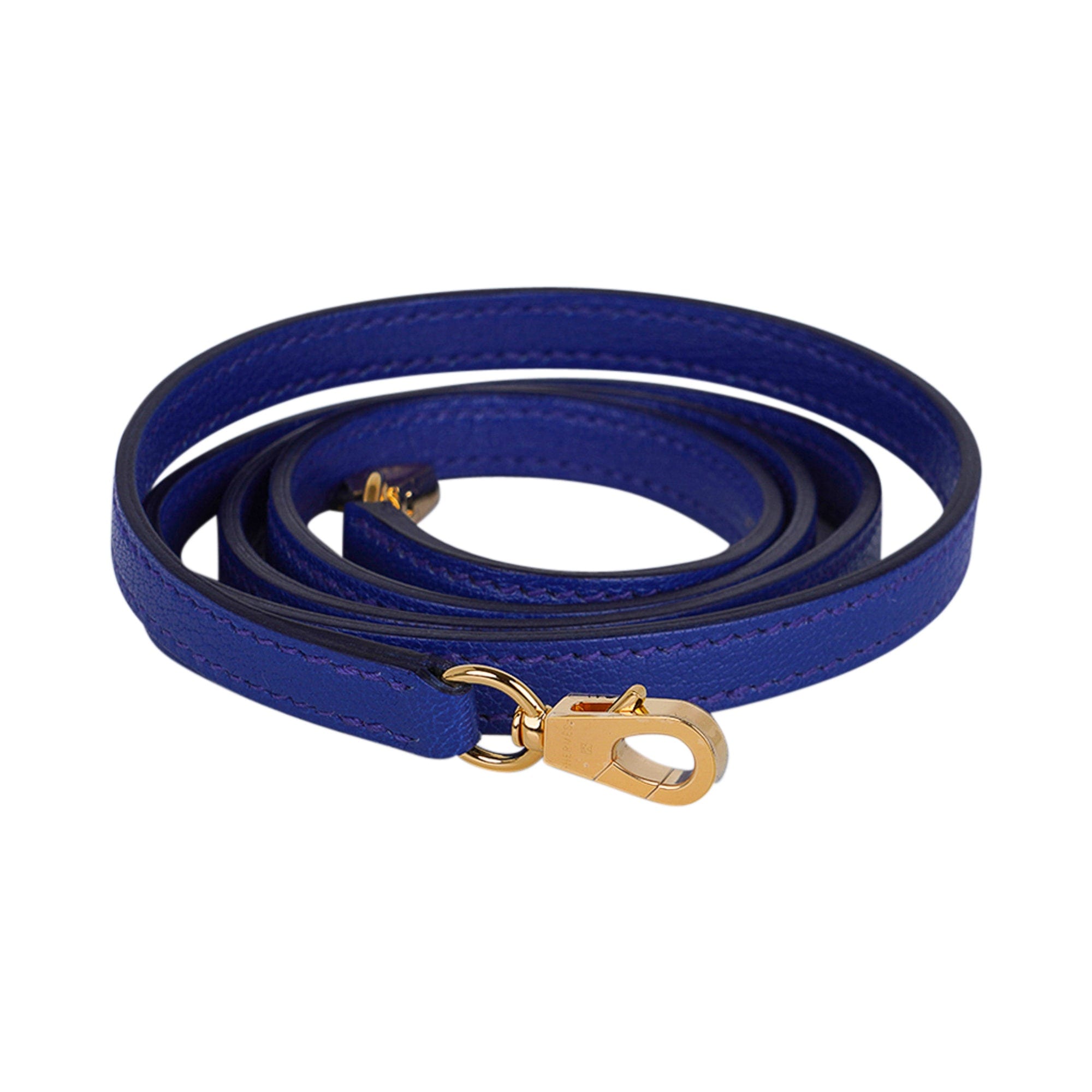 Hermès Kelly Mini Pochette GHW Blue Leather ref.716202 - Joli Closet
