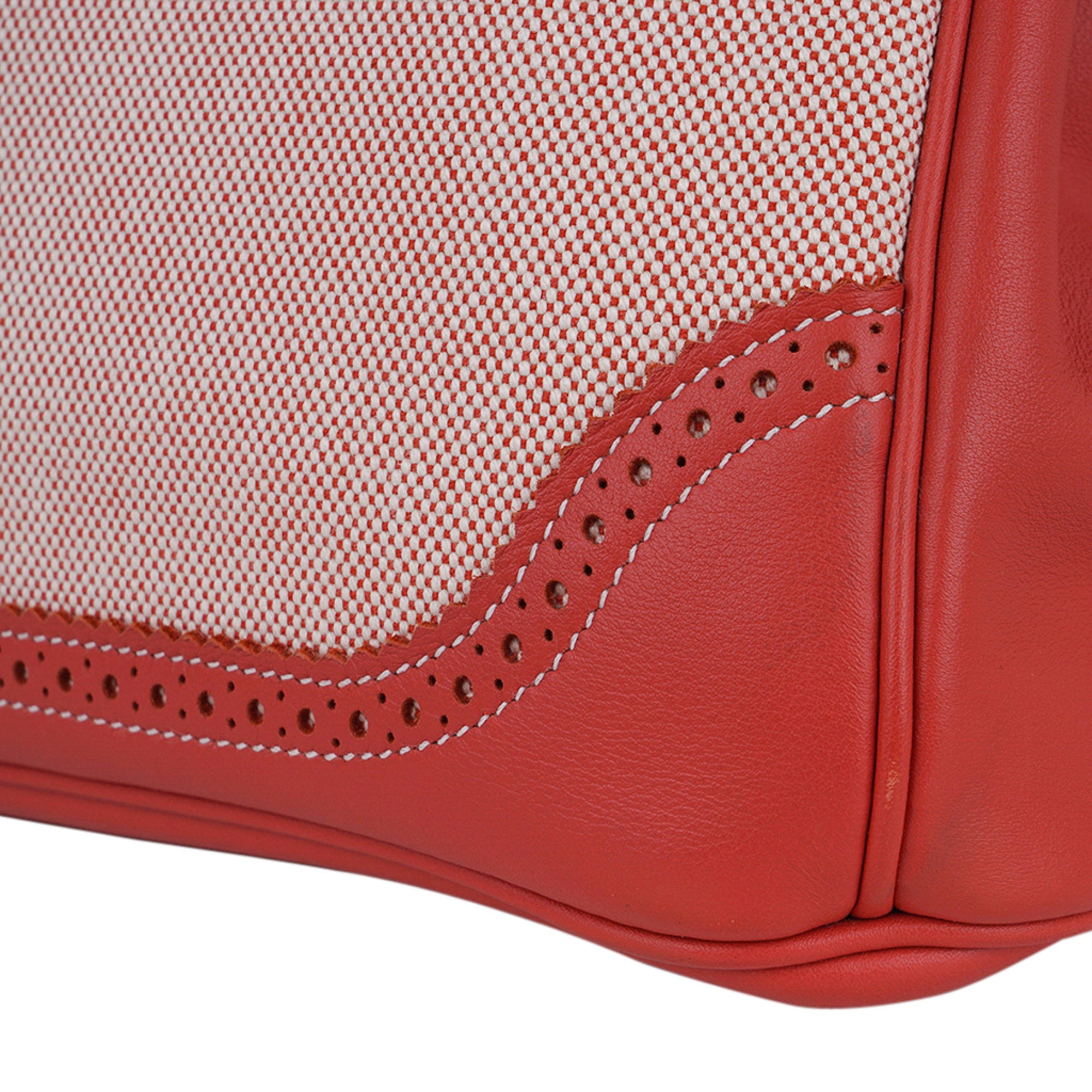 Hermes Birkin Cargo Toile Goeland Swift 35 Bag Leather Trim Limited Edition  • MIGHTYCHIC • 