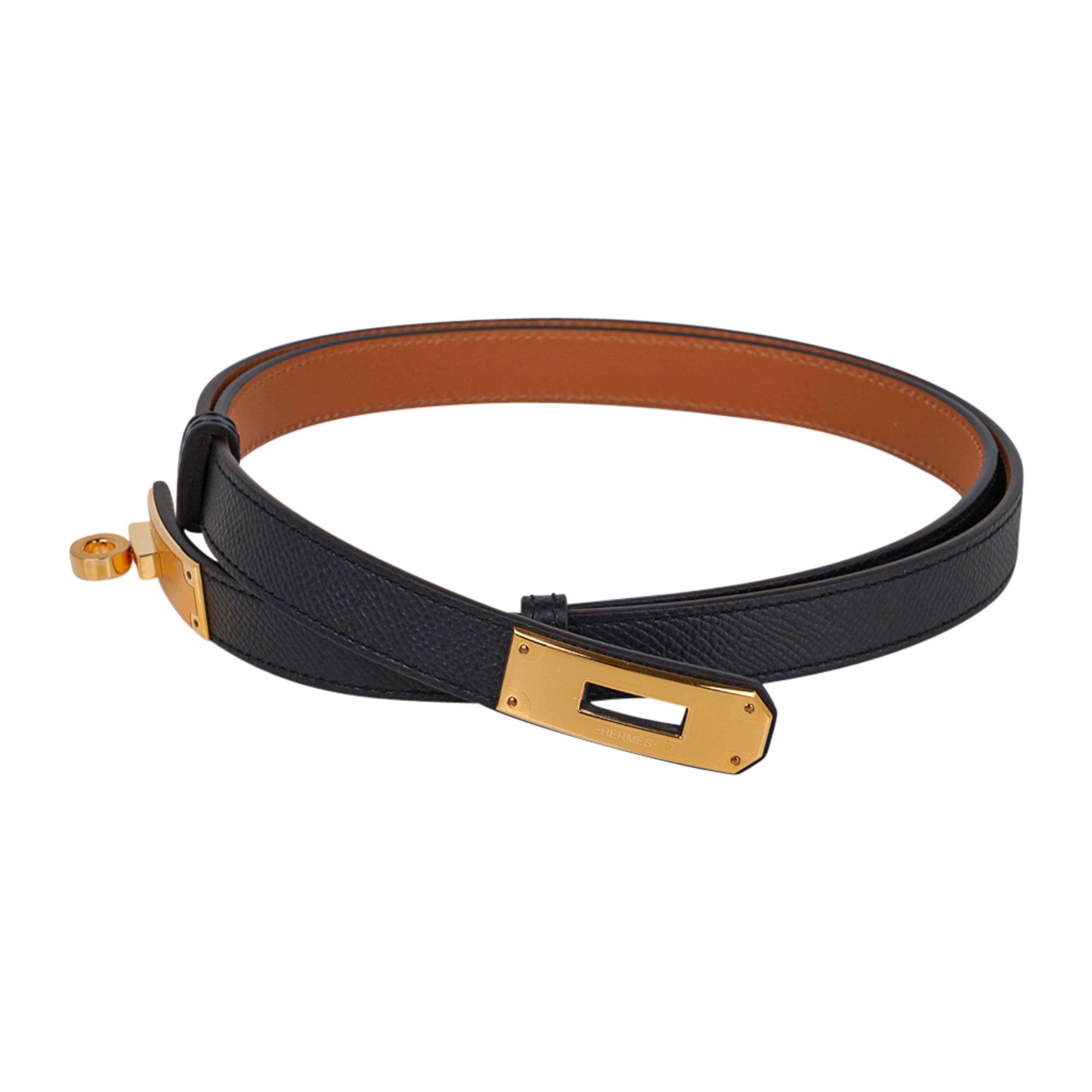 Kelly leather belt Hermès Gold size 85 cm in Leather - 32976454