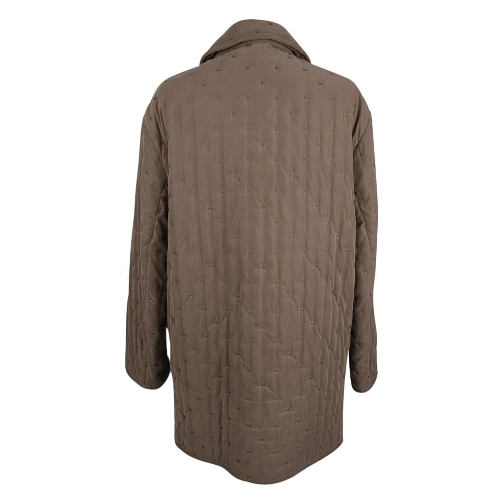 Hermes Classic Paddock Jacket Taupe Lightly Wadded 42 / 8