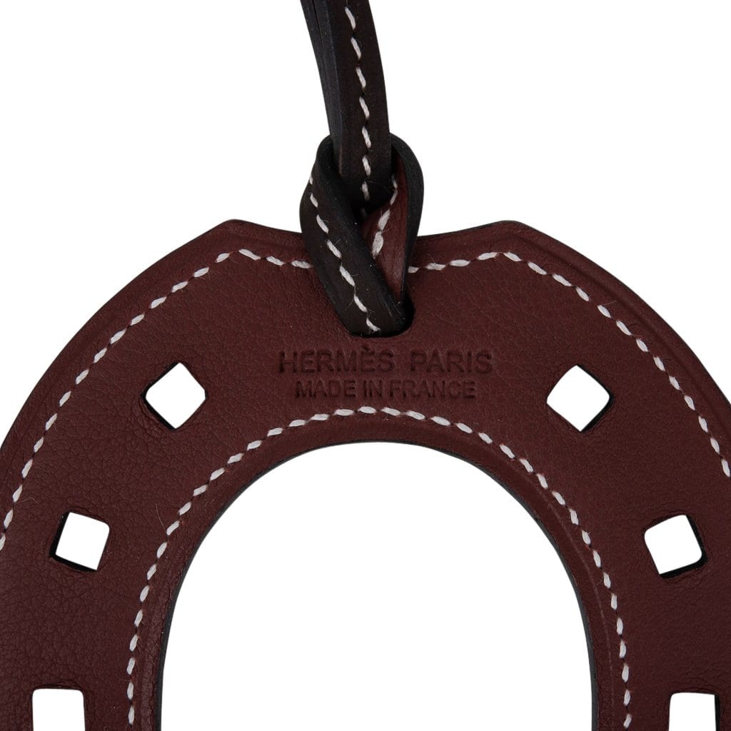 Hermes Dark Maroon Leather Paddock Cheval Horse Bag Charm Hermes