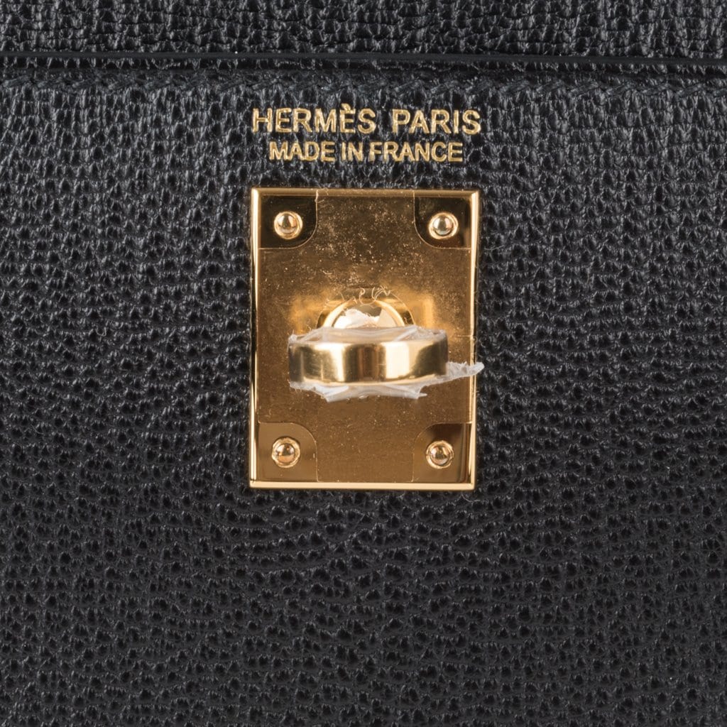 Hermes Mini Kelly II 20 Black Box Leather Palladium Hardware Bag