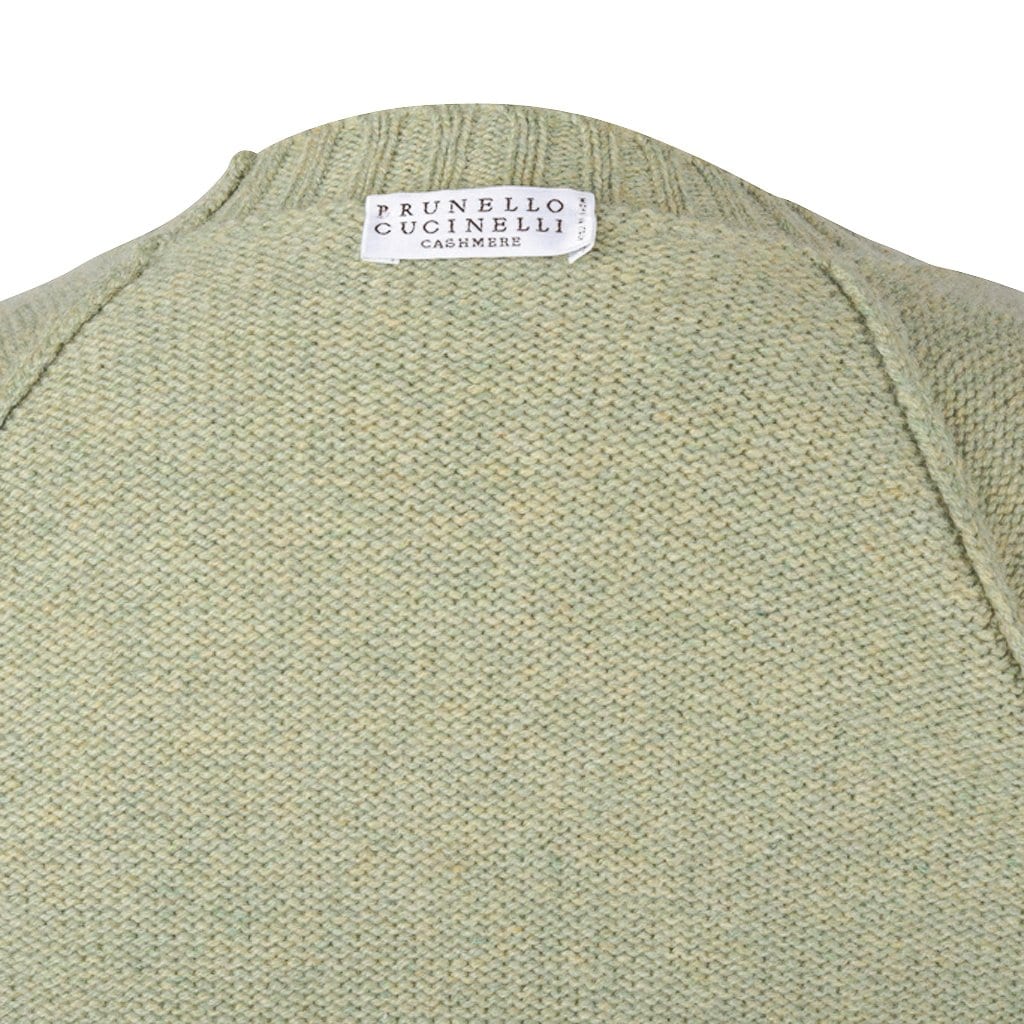 Brunello Cucinelli Sweater Cashmere Cardigan Leather Patch Elbow  L