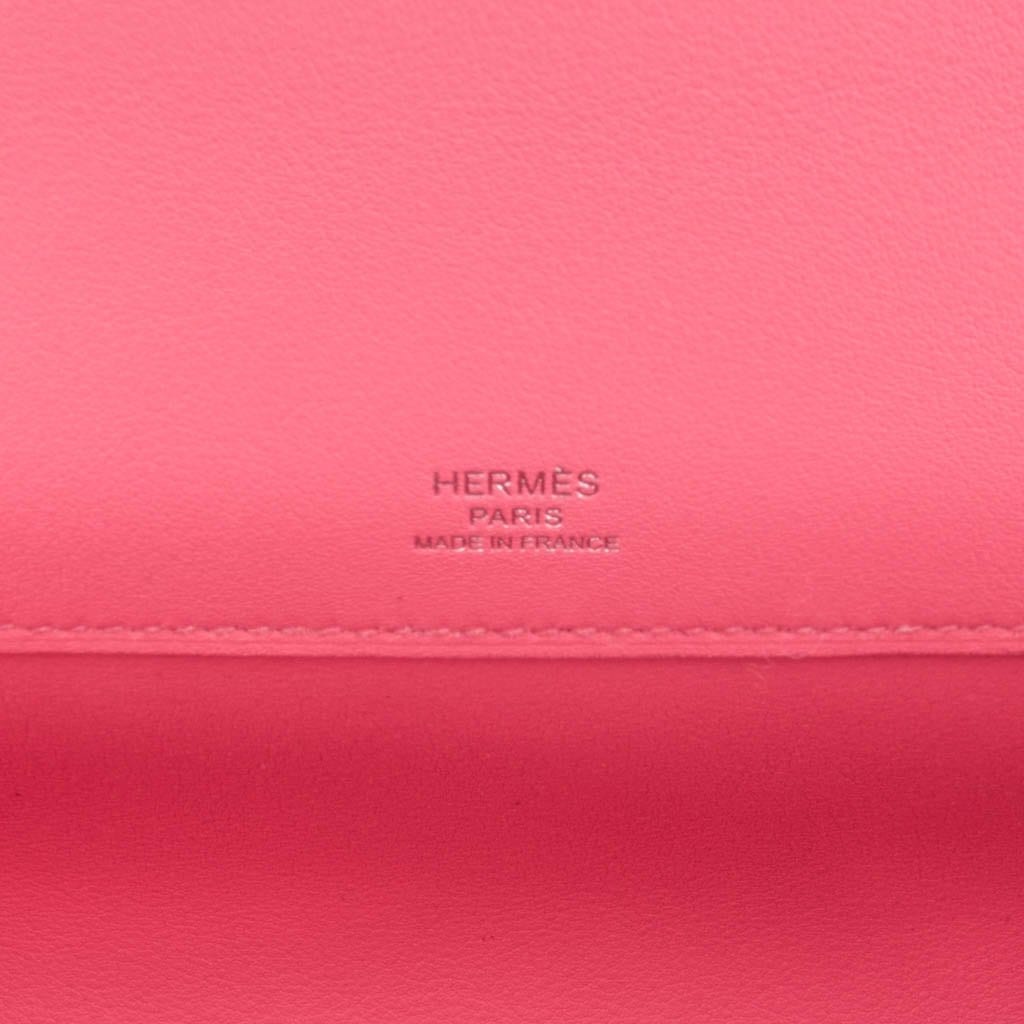 🌺 Hermès Kelly Pochette Rose Azalee Swift Leather Palladium