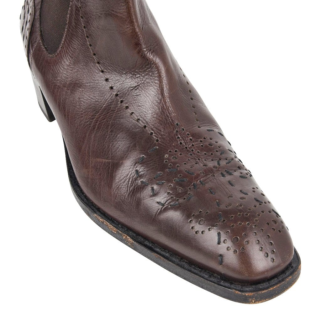 Henry Beguelin Boot Ankle Perforated Stitch Details 39 / 9
