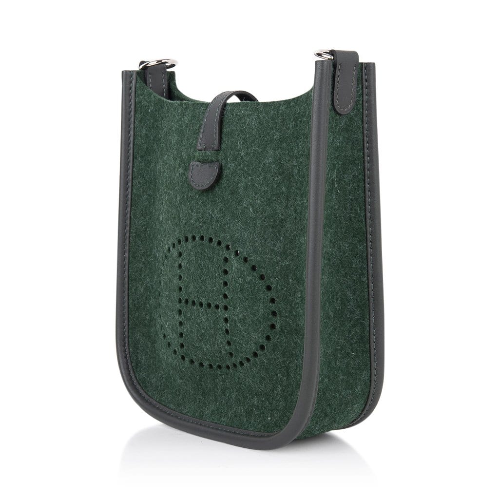 Hermes Evelyne TPM Bag Vert Anglais Feutre Vert Cypress Swift Leather Trim