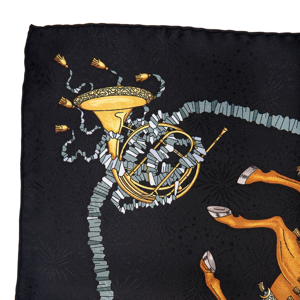 Hermes Scarf Vintage Les Fetes du Roi Soleil Jacquard Silk