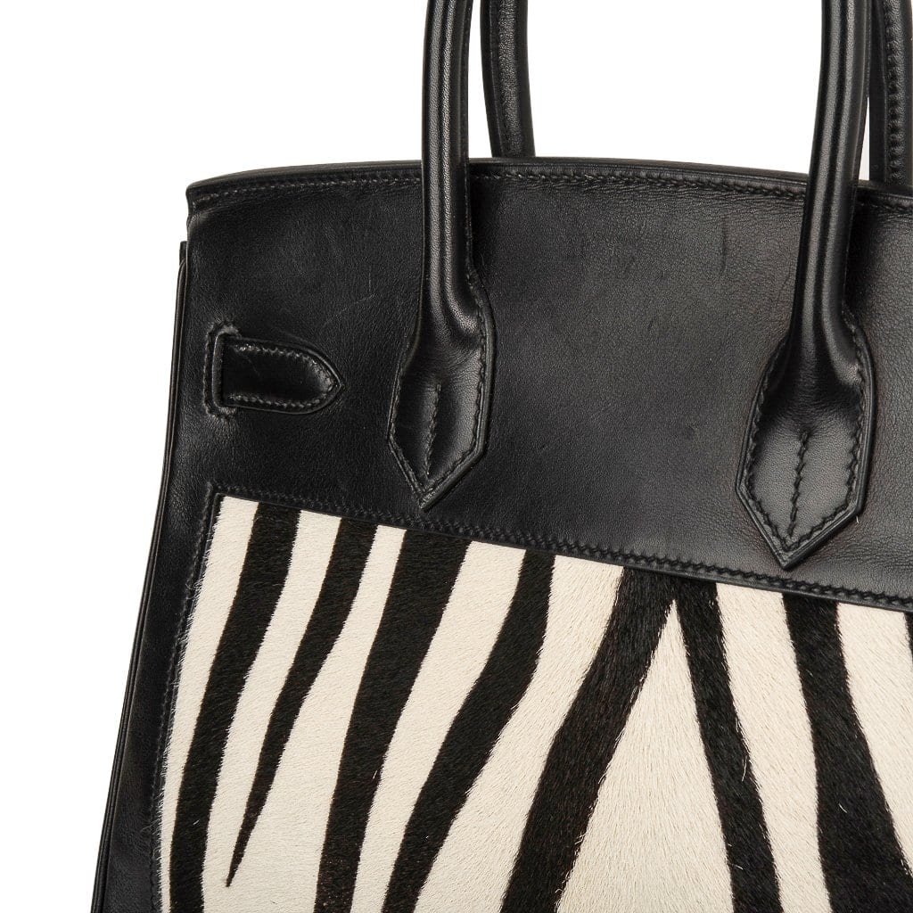 NEW - ULTRA RARE- Hermès Birkin 30 handbag in Black Barenia leather , SHW  at 1stDibs