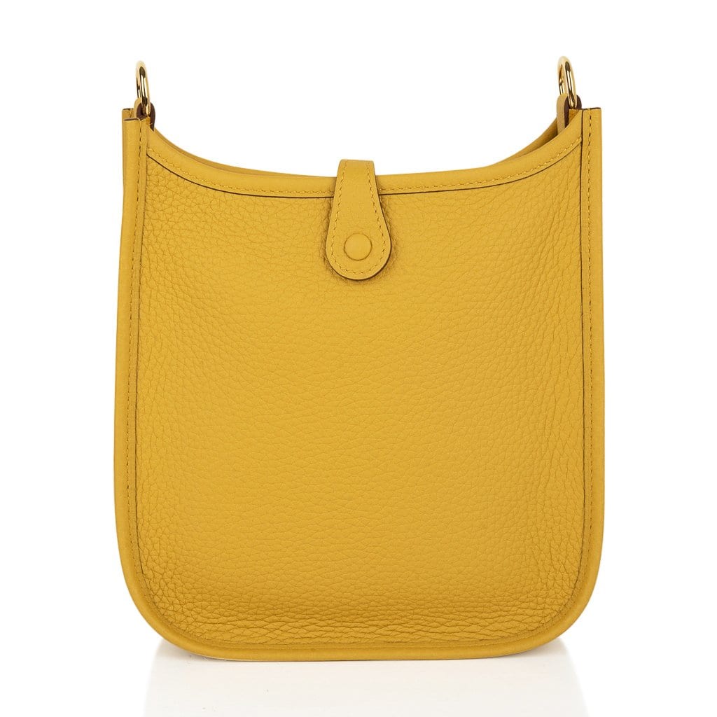 Replica Hermes Evelyne III TPM Bag In Yellow Clemence Leather